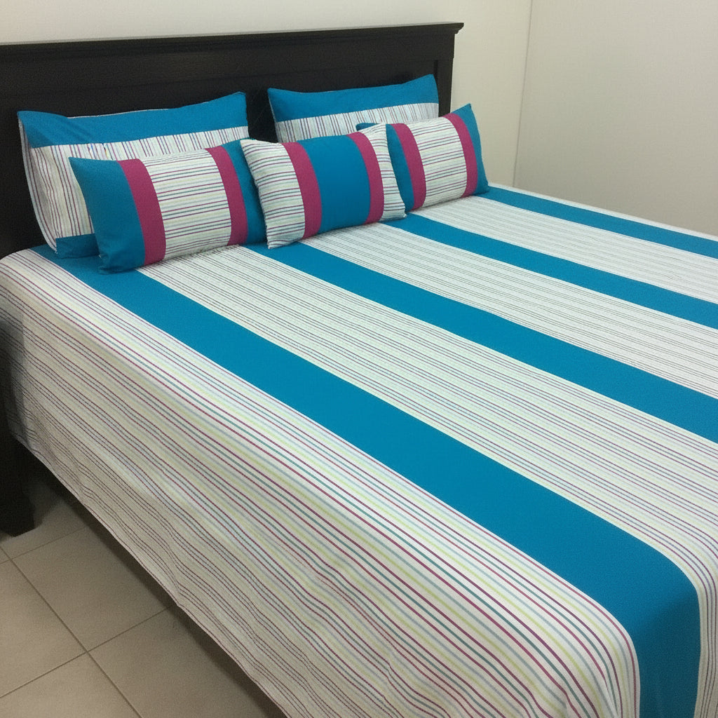 6-Pcs Designer Printed Bed Sheet Set (King)