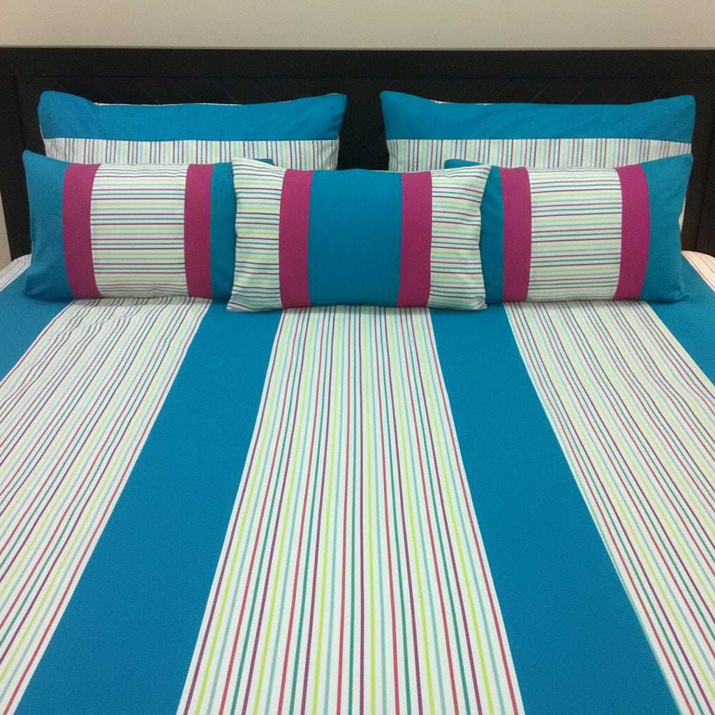 6-Pcs Designer Printed Bed Sheet Set (King)