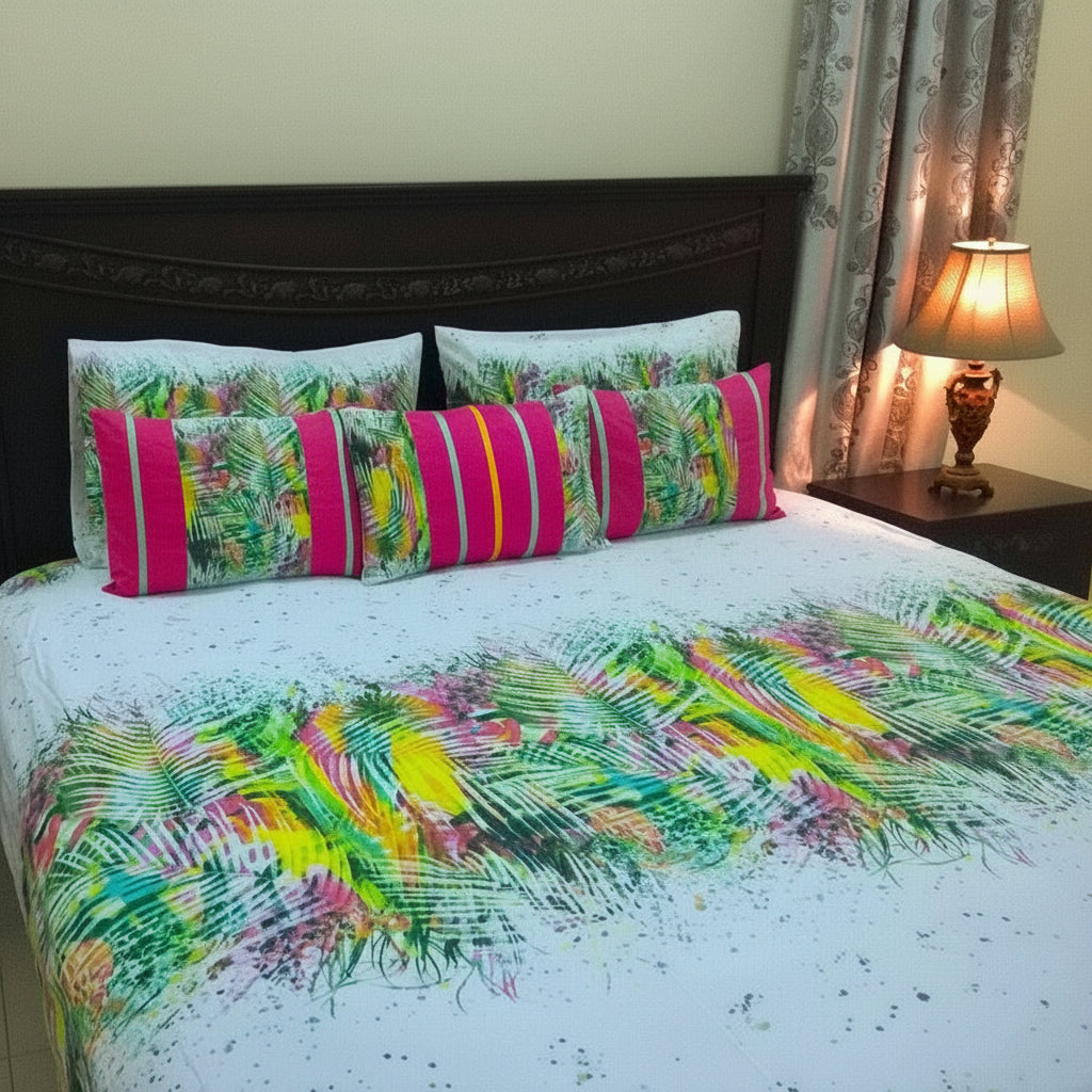 6-Pcs Designer Printed Bed Sheet Set (King)