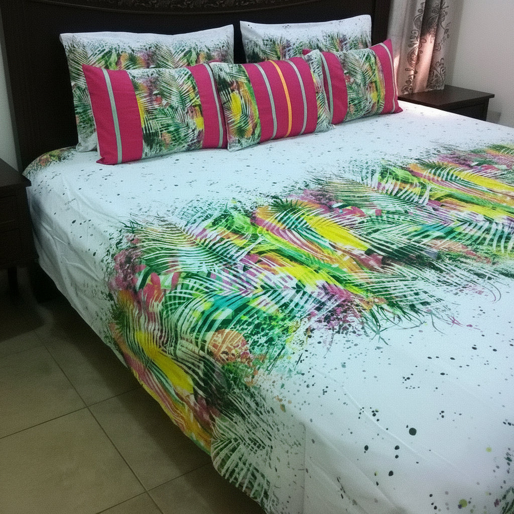 6-Pcs Designer Printed Bed Sheet Set (King)