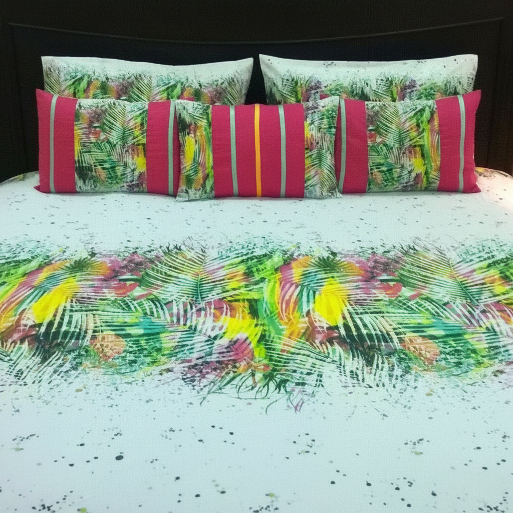 6-Pcs Designer Printed Bed Sheet Set (King)