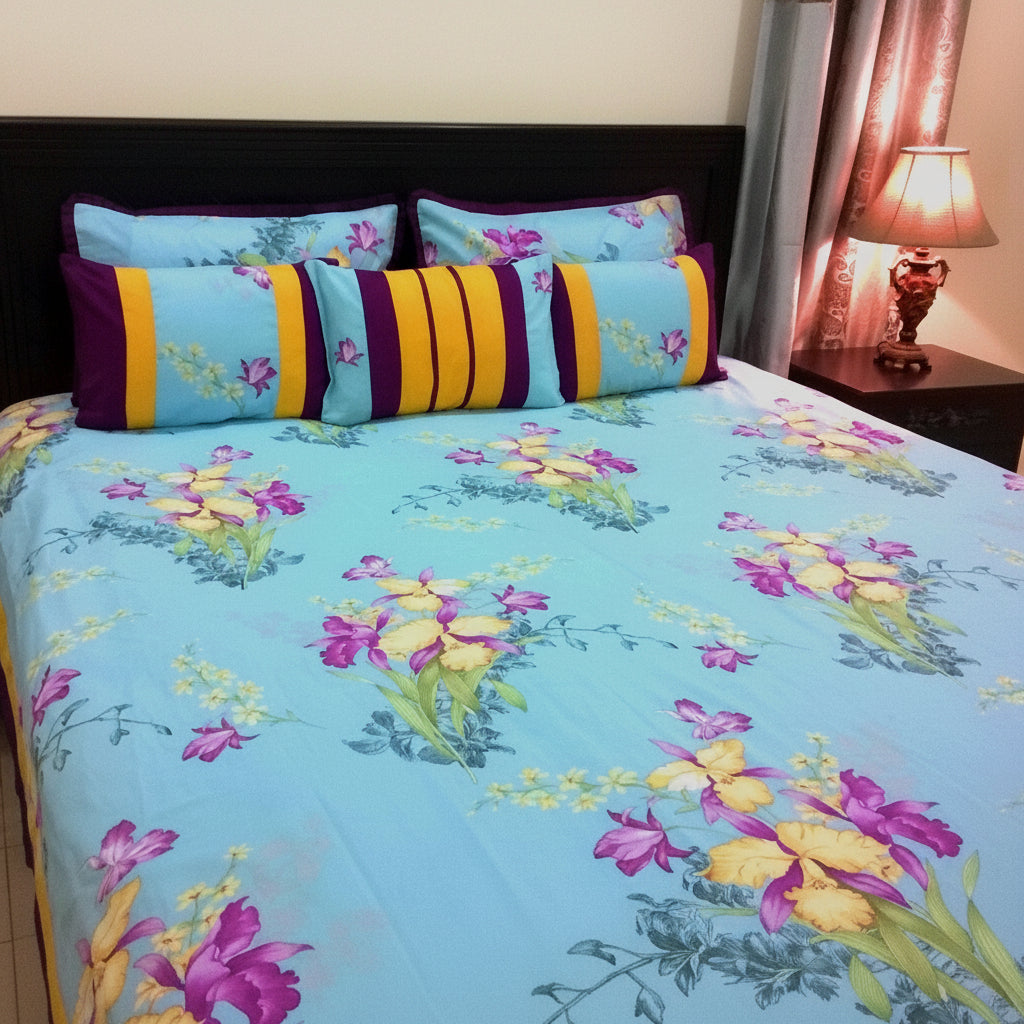6-Pcs Designer Printed Bed Sheet Set (King)