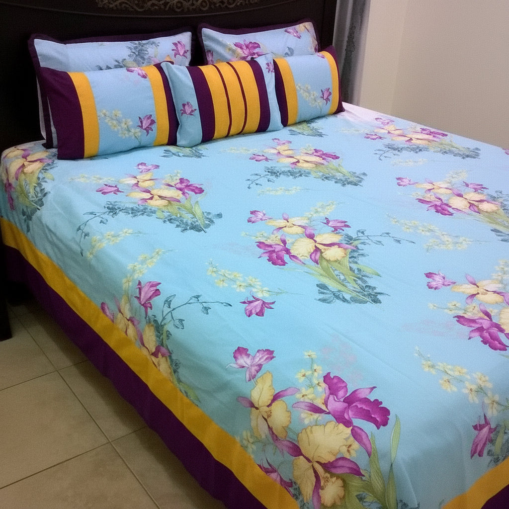 6-Pcs Designer Printed Bed Sheet Set (King)