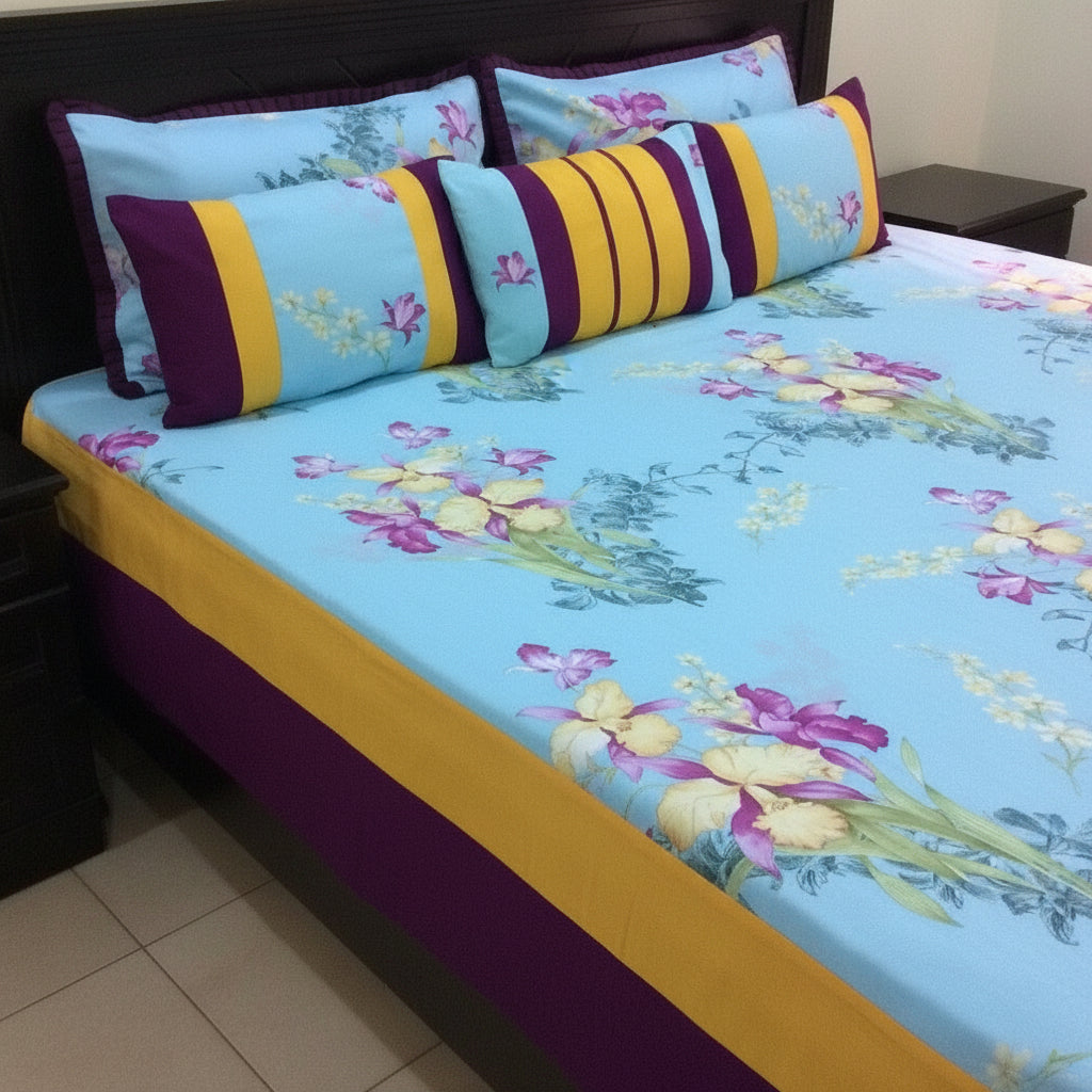 6-Pcs Designer Printed Bed Sheet Set (King)