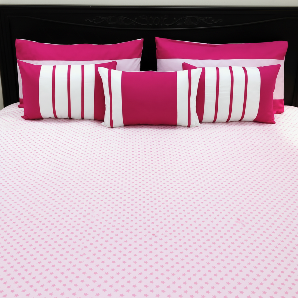 6-Pcs Designer Printed Bed Sheet Set (King)