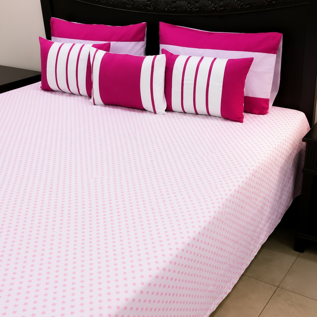 6-Pcs Designer Printed Bed Sheet Set (King)