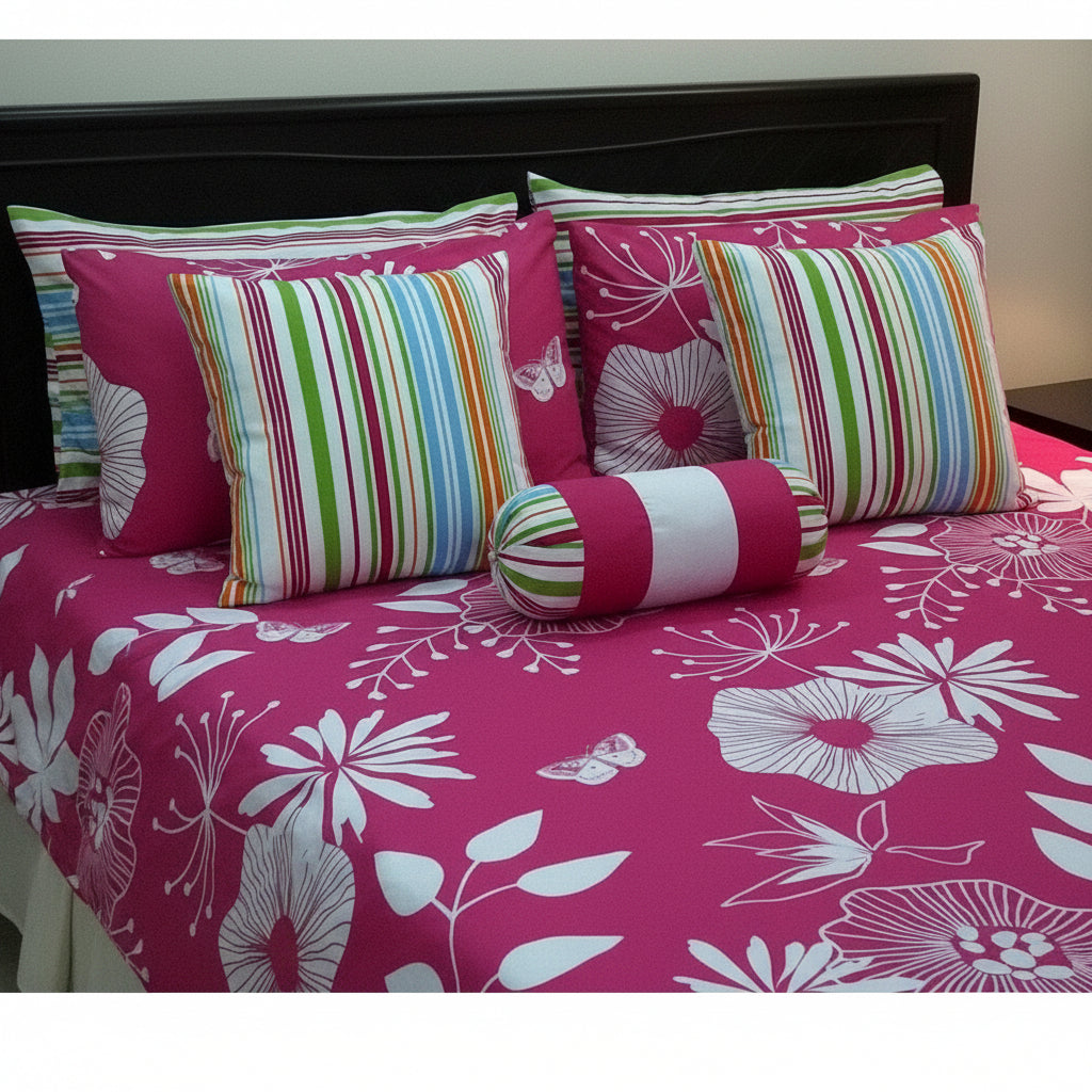 8-Pcs Designer Printed Bed Sheet Set (King)
