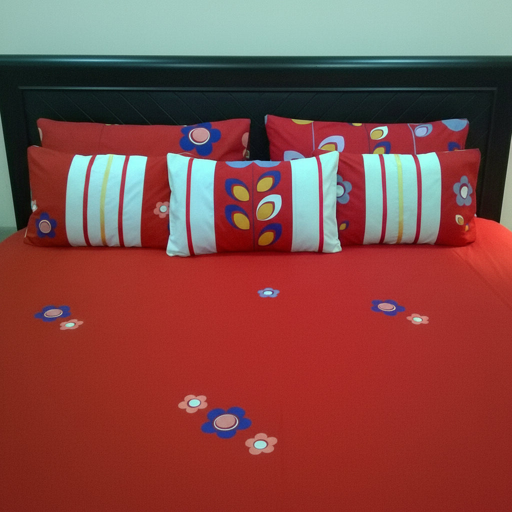 6-Pcs Designer Printed Bed Sheet Set (King)