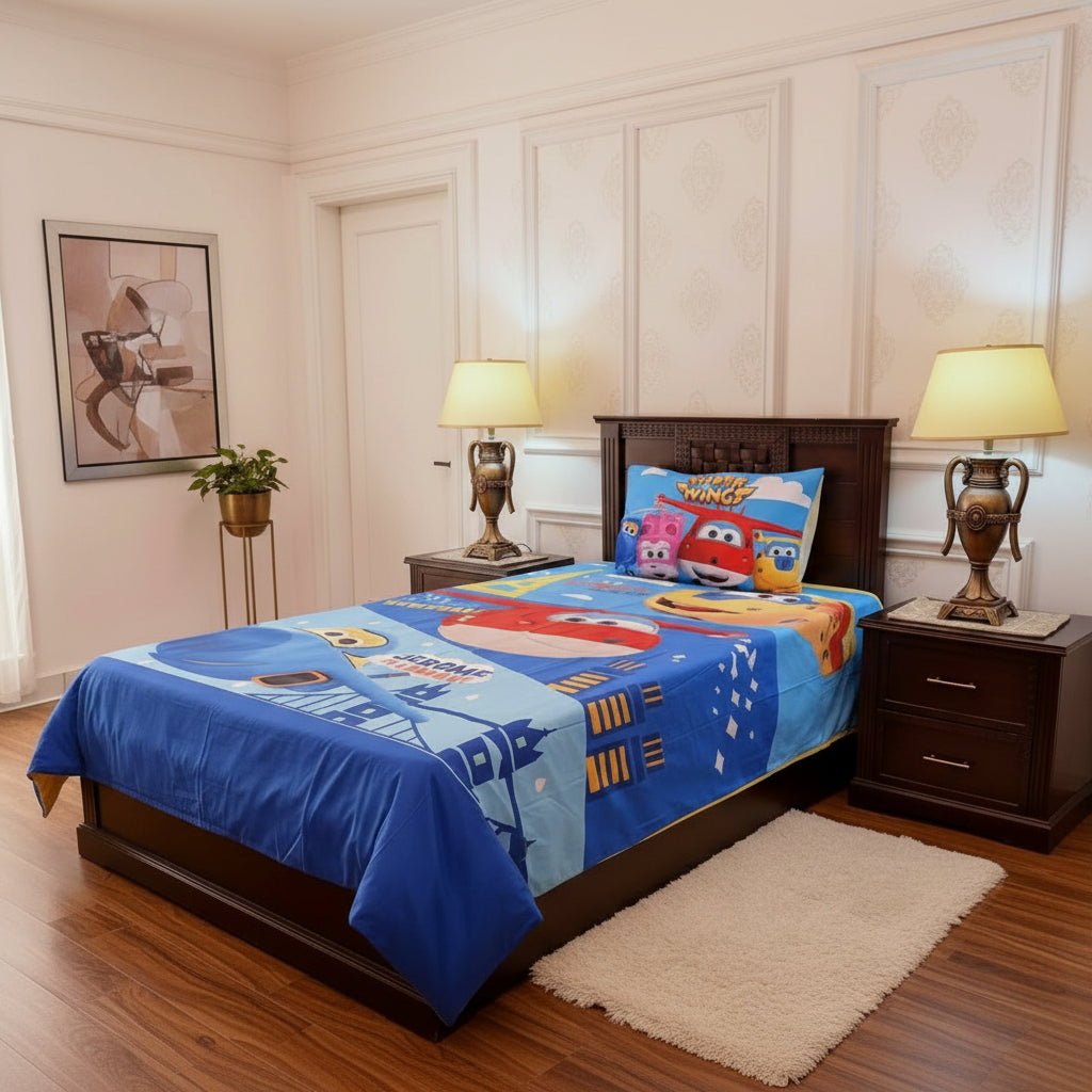 Kids Printed Bed Sheet Set (Single)