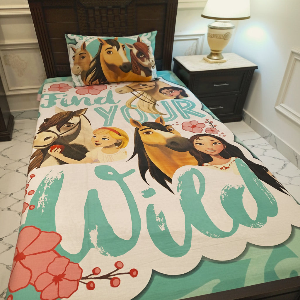 Kids Printed Bed Sheet Set (Single)