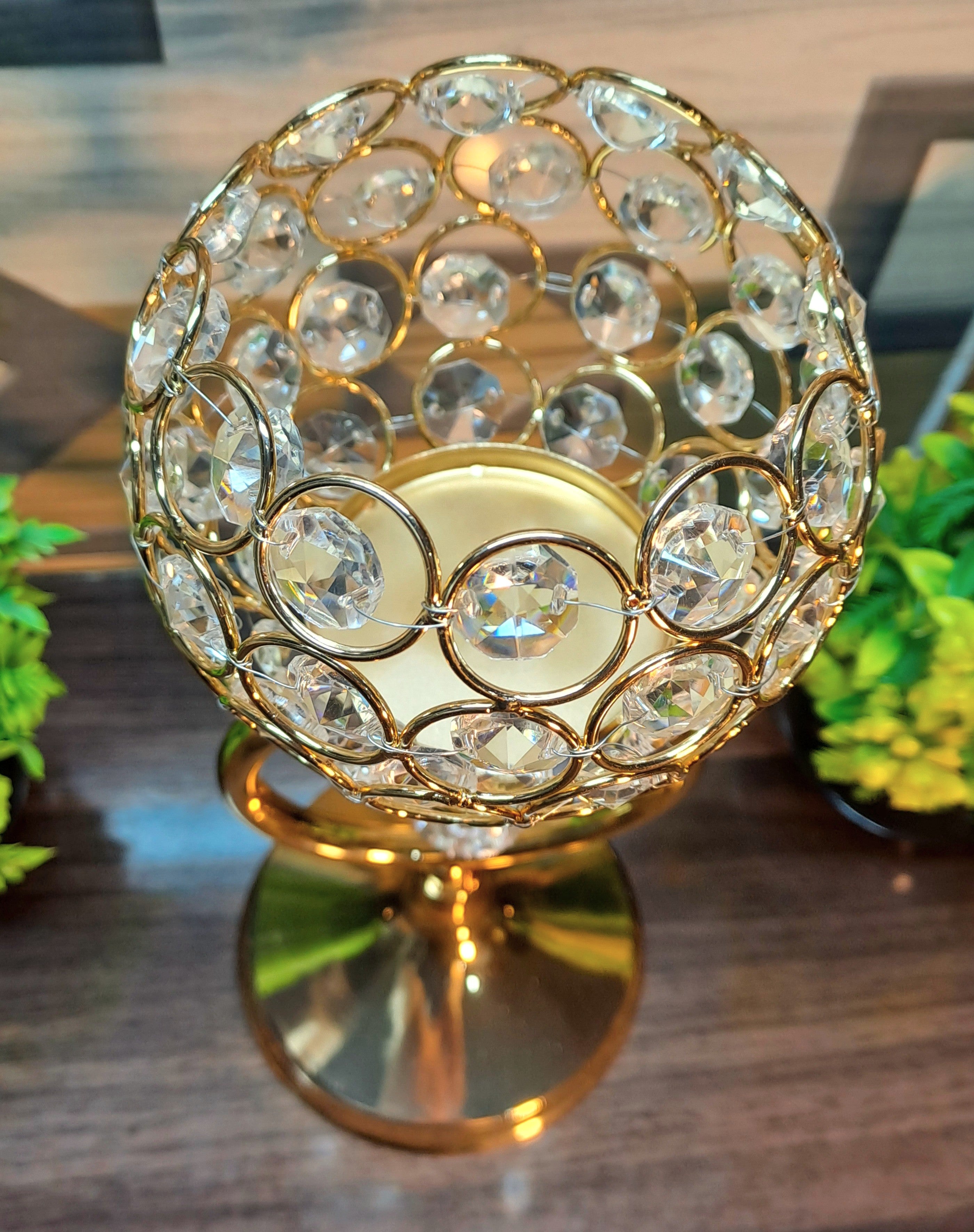 Crystal Beaded Candle Holder