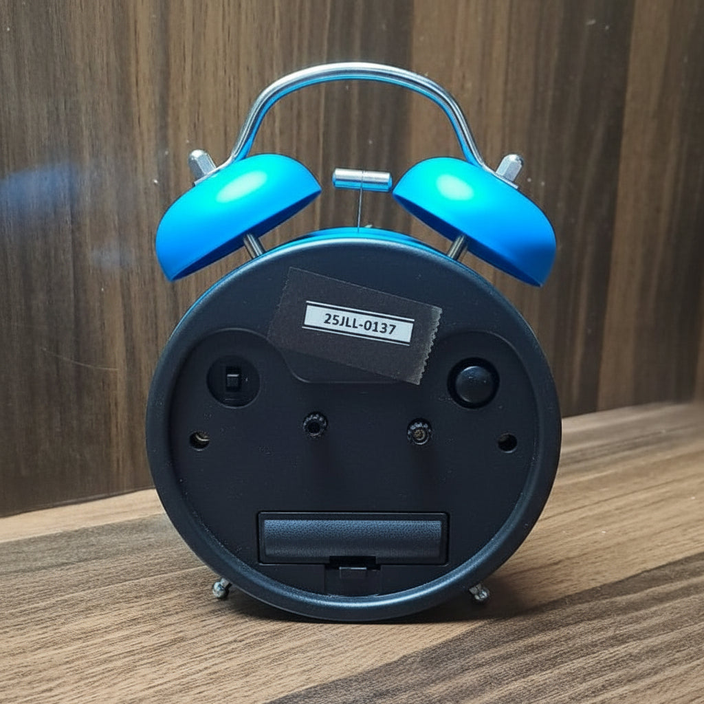 Blue Metallic Vintage Mechanical Alarm Clock with Loud Alarm