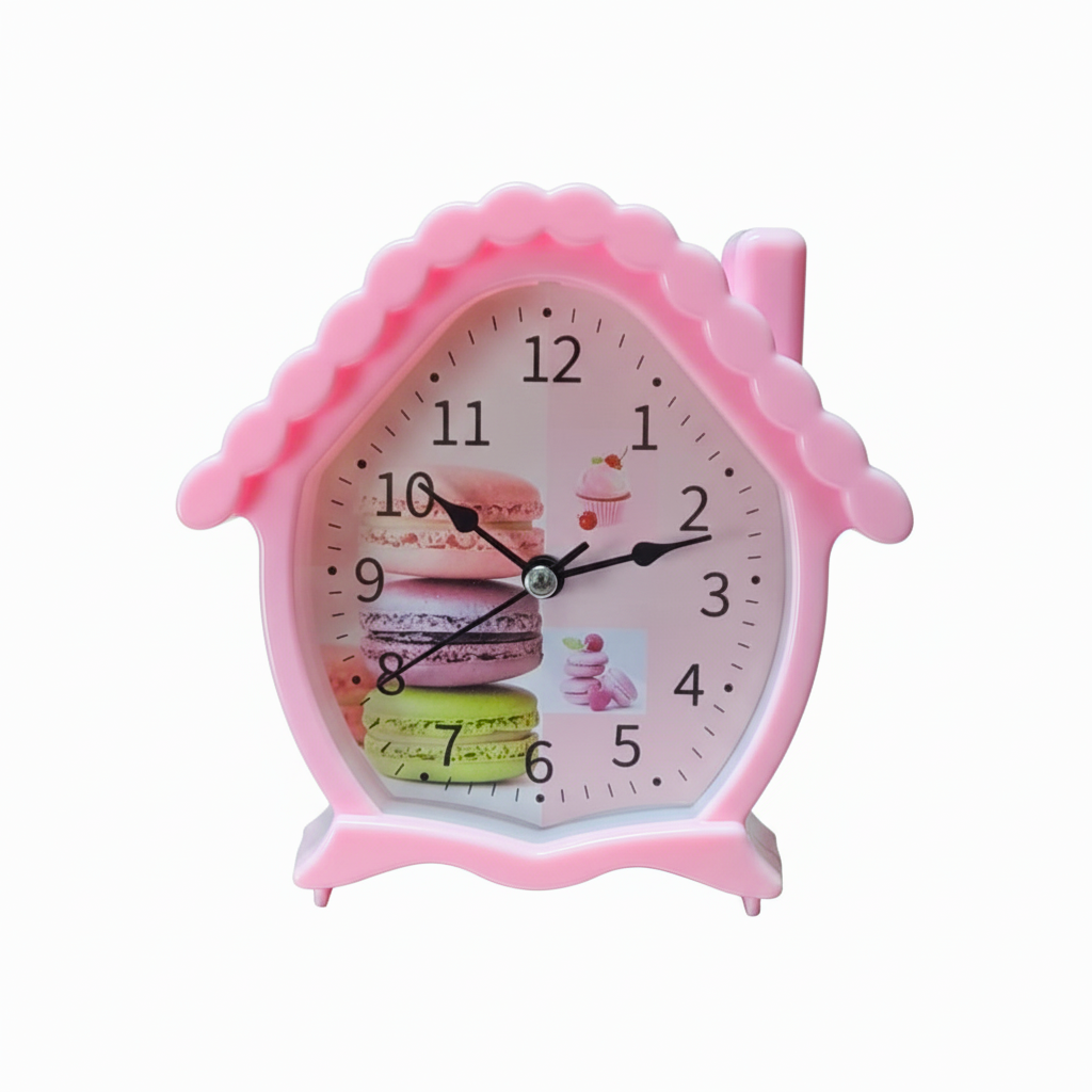 Pink Cottage shape Alarm Clock with Loud Alarm