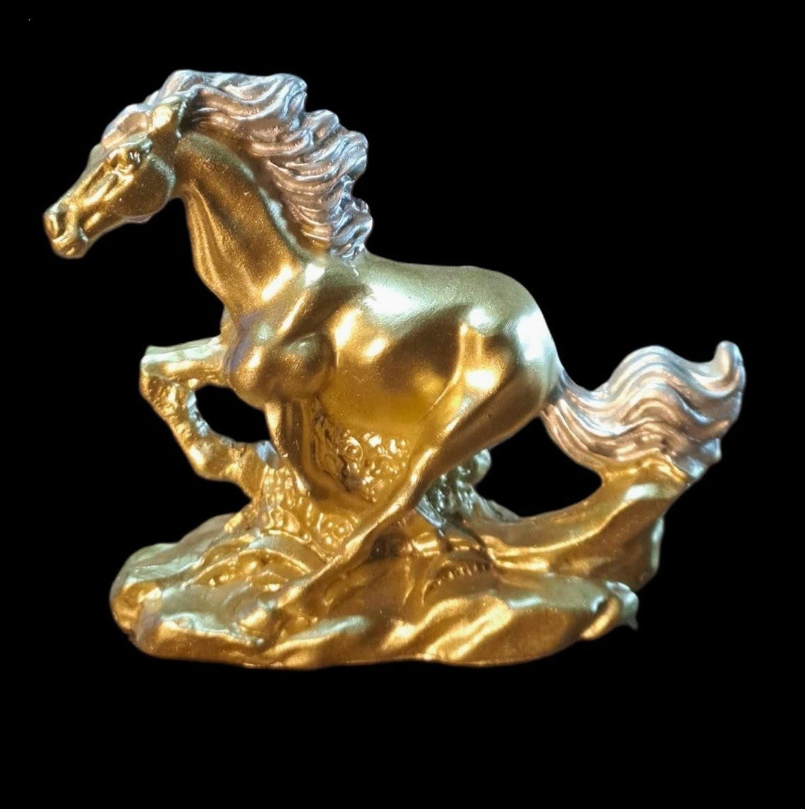 Golden Mini Horse Statue (Style-A) for home décor or use as Paper Weight for Office