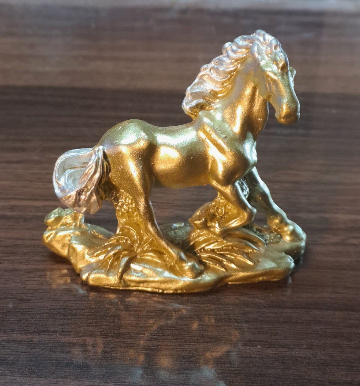Golden Mini Horse Statue (Style-B) for home décor or use as Paper Weight in Office