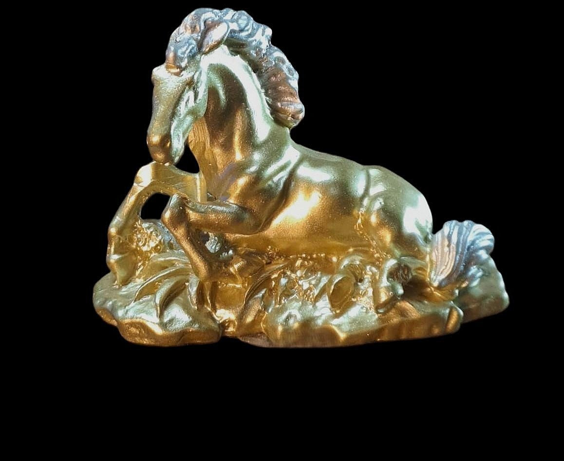 Golden Mini Horse Statue (Style-C) for home décor or use as Paper Weight in Office