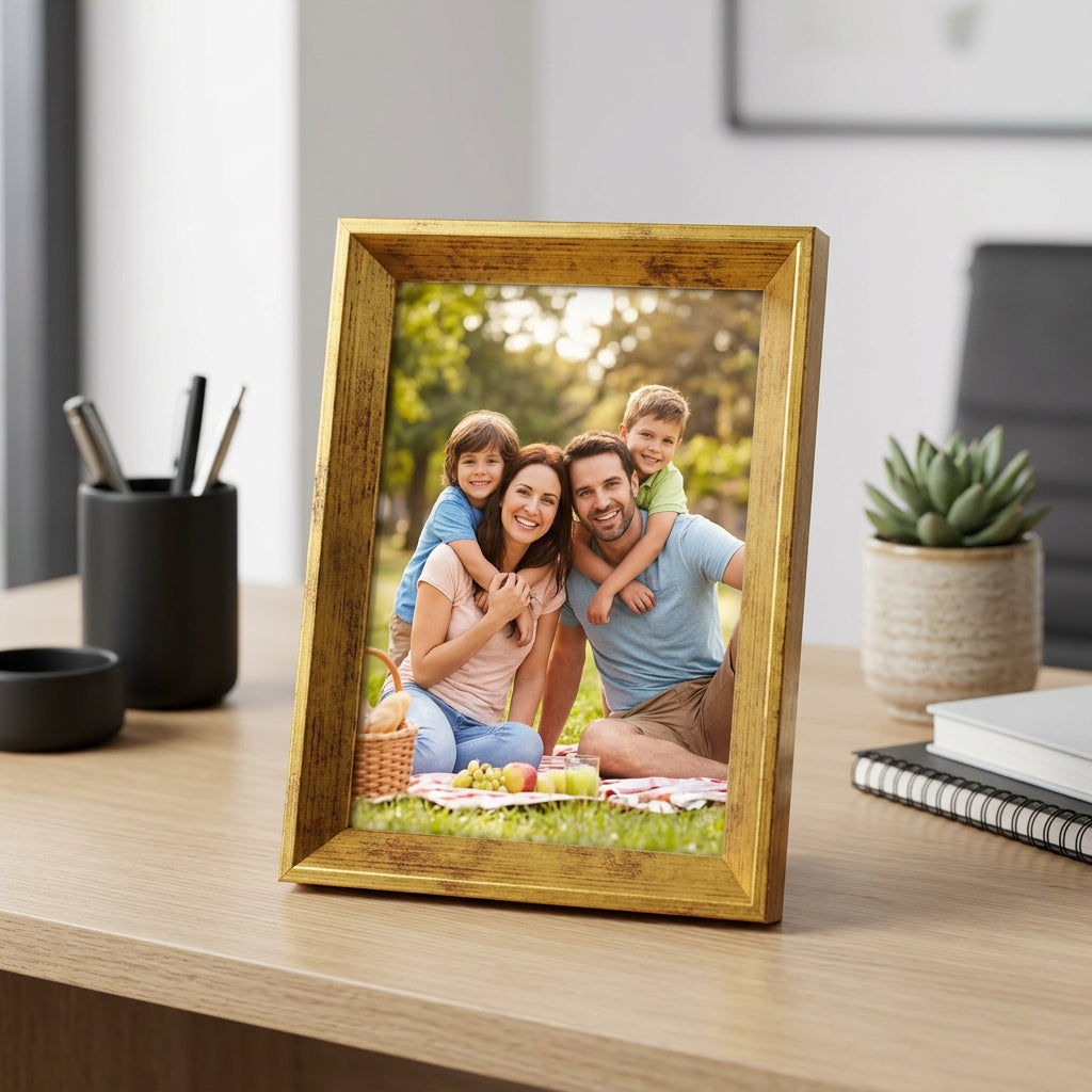 Golden Painted Wooden Photo frame (for use as Portrait / Landscape)