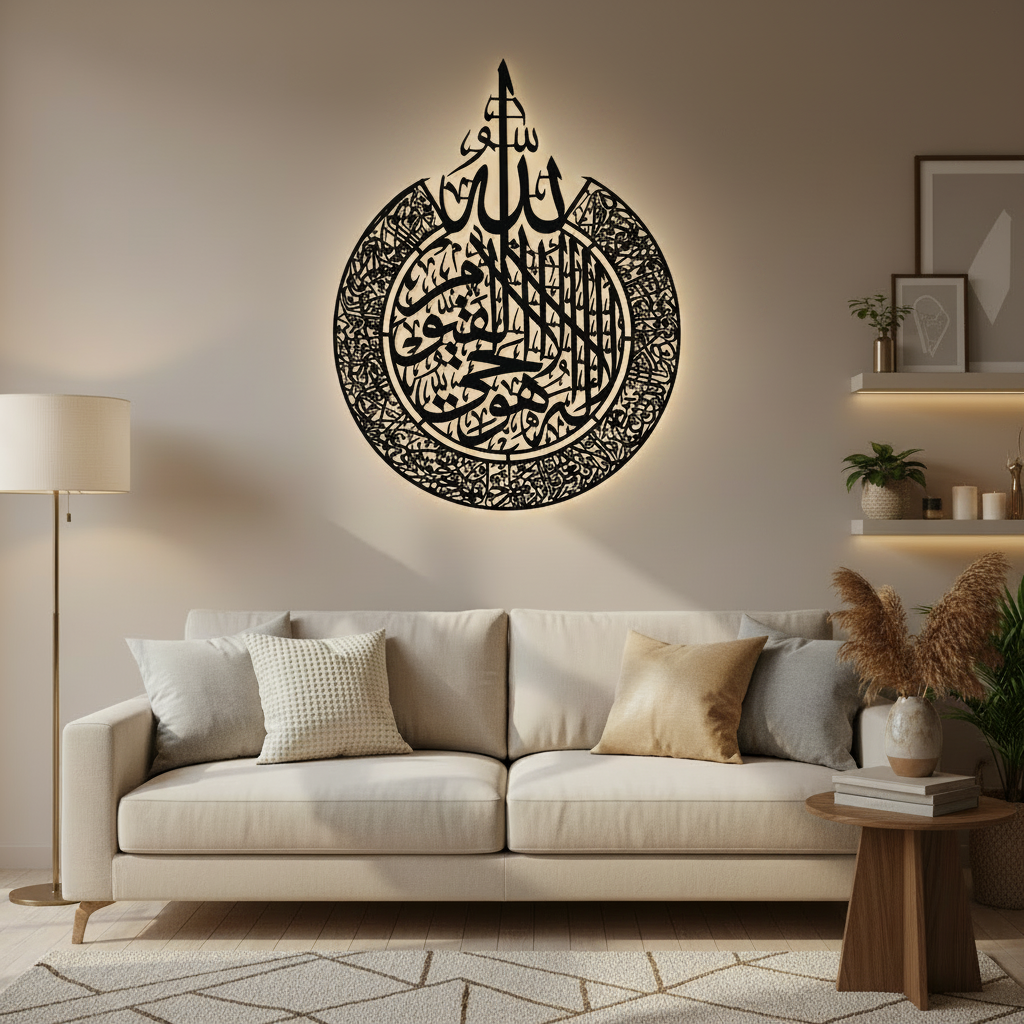 3d Laser Cut Wooden Ayat-ul-Qursi (combination of 2 Parts)