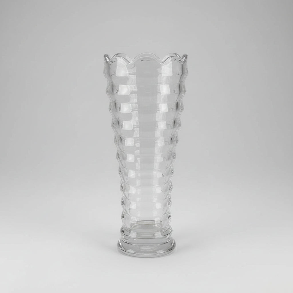 Spiral Pattern Crystal Transparent Glass Vase (without Flowers)