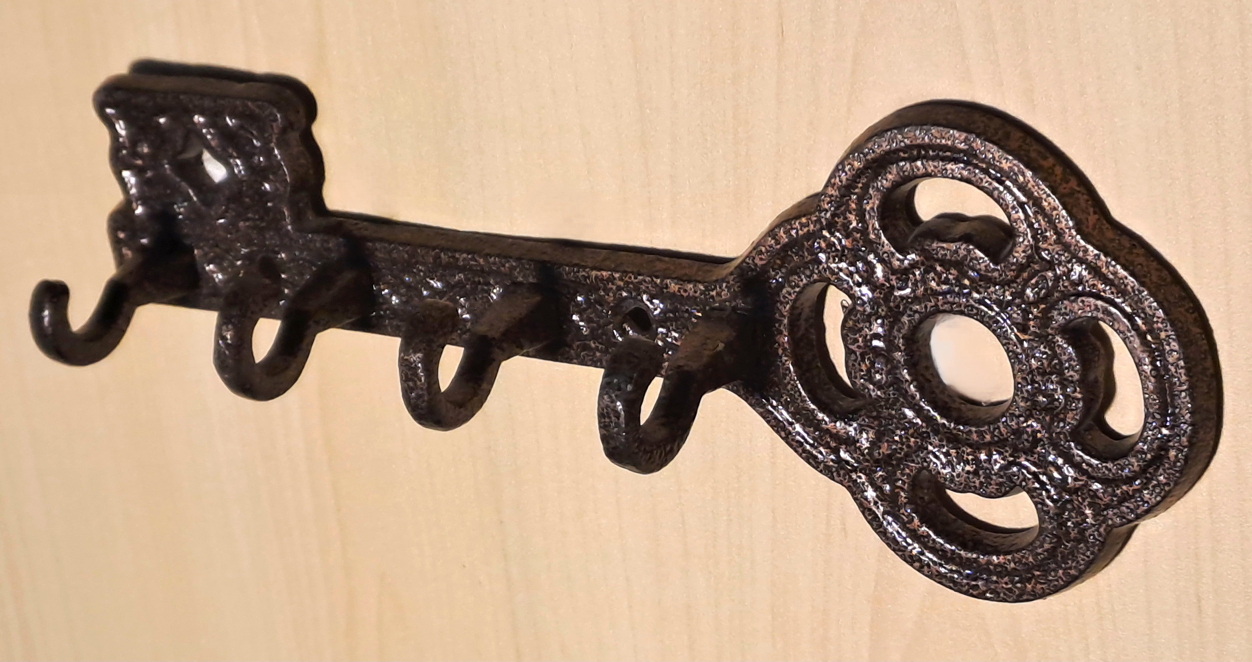 Wall Mounted Key Shape Holder with 4 Hooks