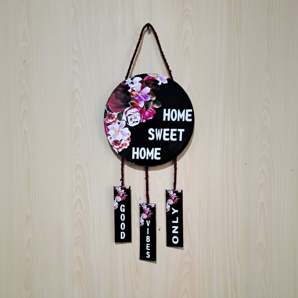 A circular mandala design Wall hanging with Slogan "Home Sweet Home"