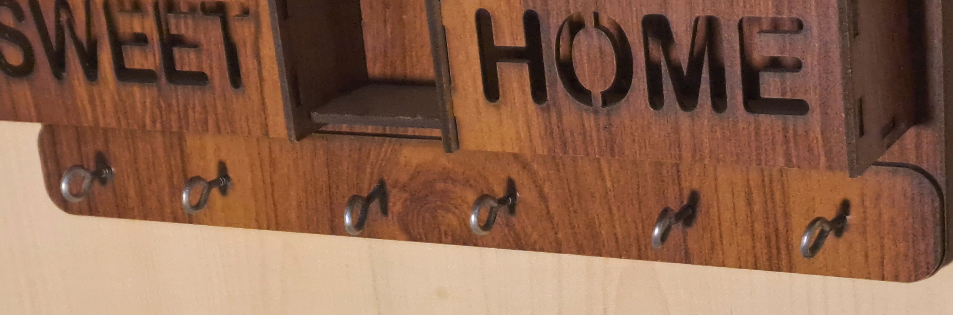 Wall Mounted Key-Holder with 6 Hooks for Home Decor