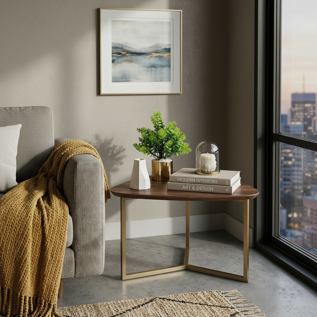 Golden Metallic Pot with artificial Plant