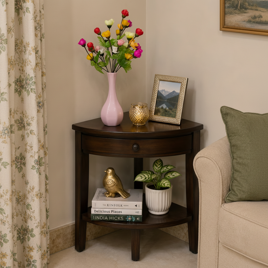 Pink narrow Neck Bud Ceramic Vase with a Bunch of Artificial Multicolour Rosebuds