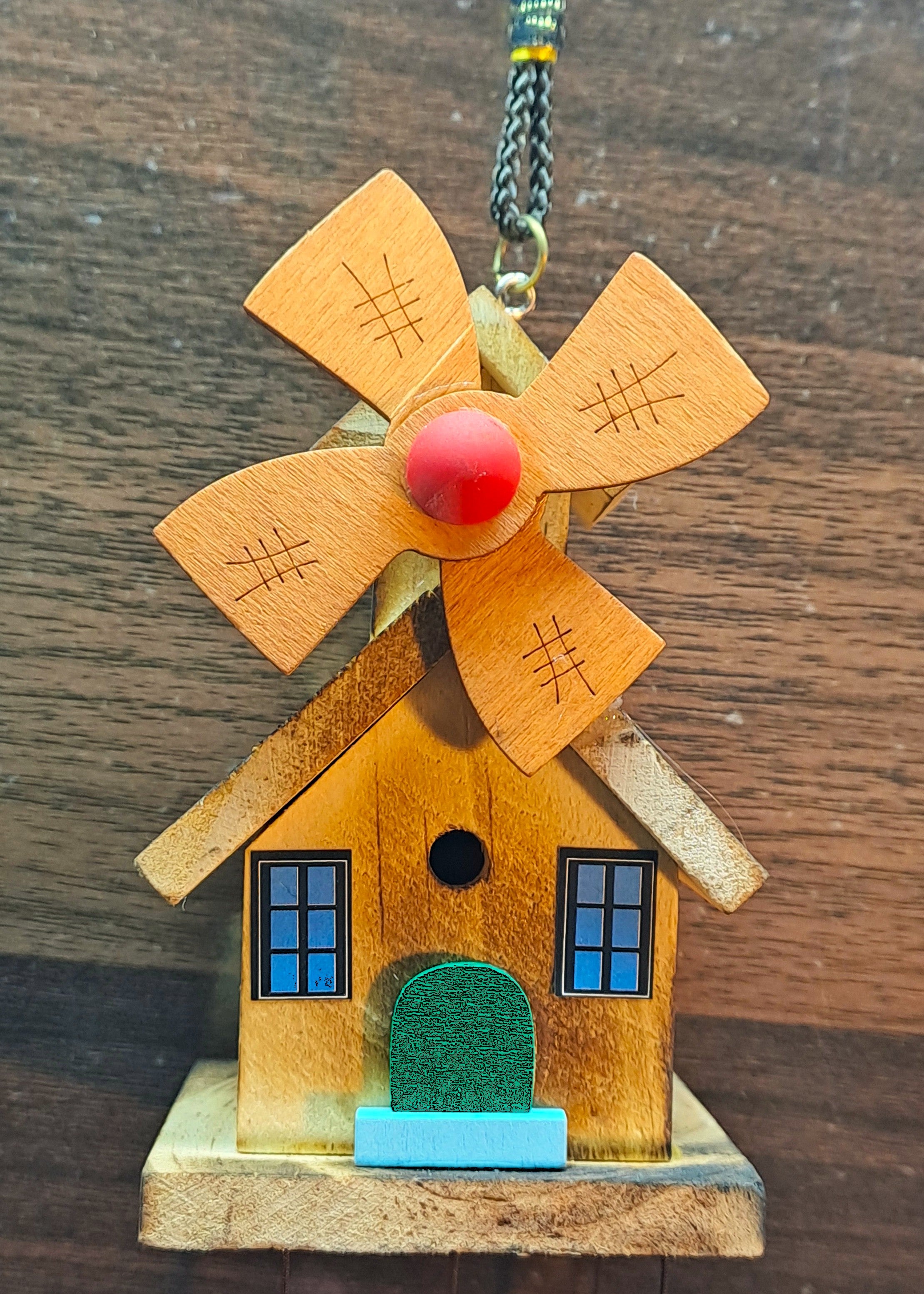 Wooden Model House Wind Chime With Golden Bells