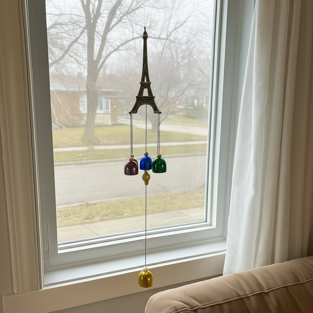 Paris Eiffel Tower Wind Chime With Colourful Bells