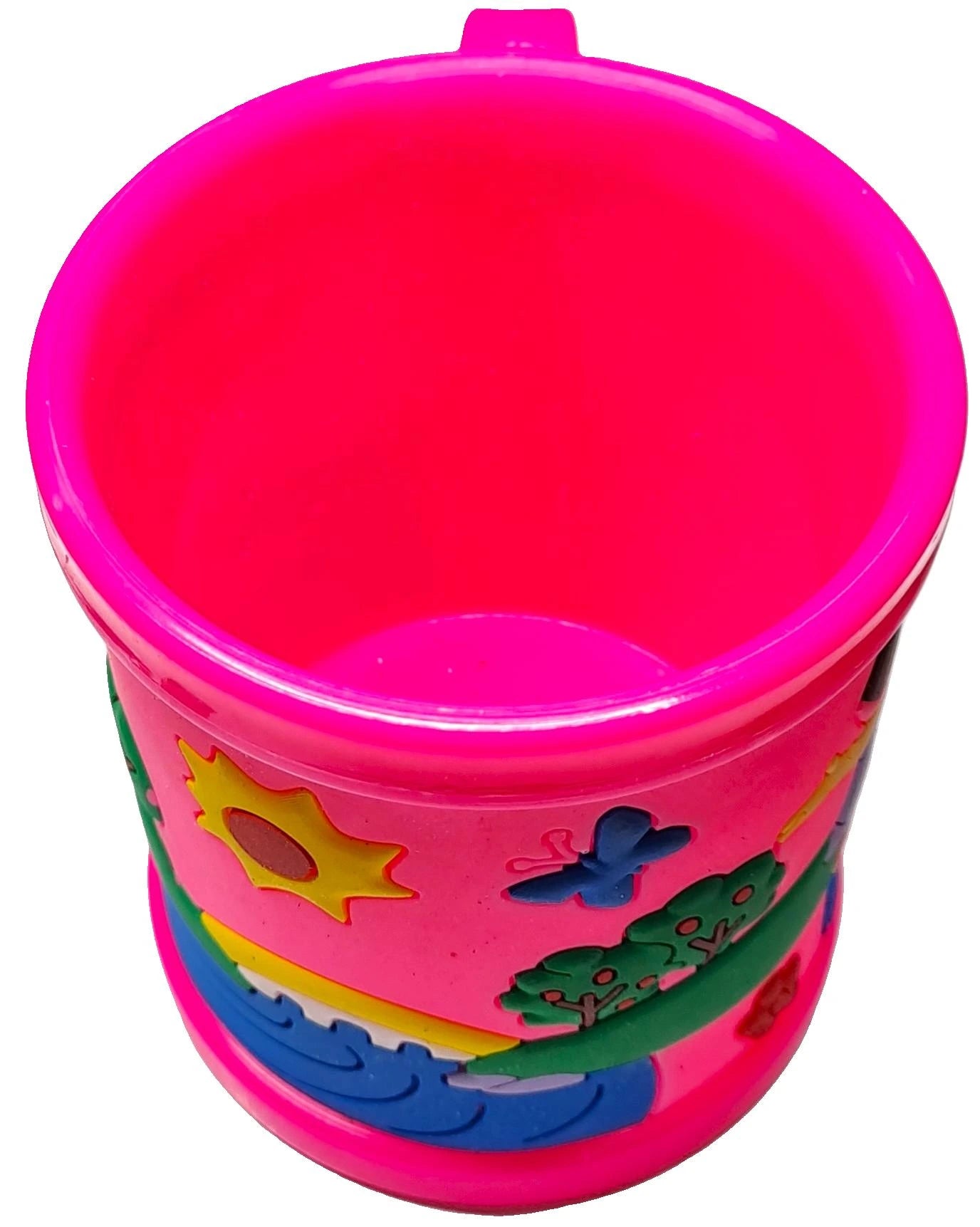 Dora Pink 3D Rubber Print Embossed (Unbreakable) Plastic Mug for Milk/Juice