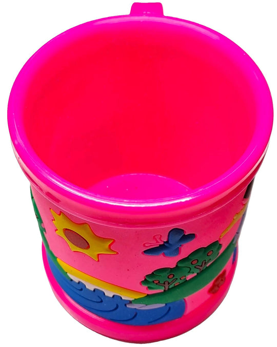 Dora Pink 3D Rubber Print Embossed (Unbreakable) Plastic Mug for Milk/Juice