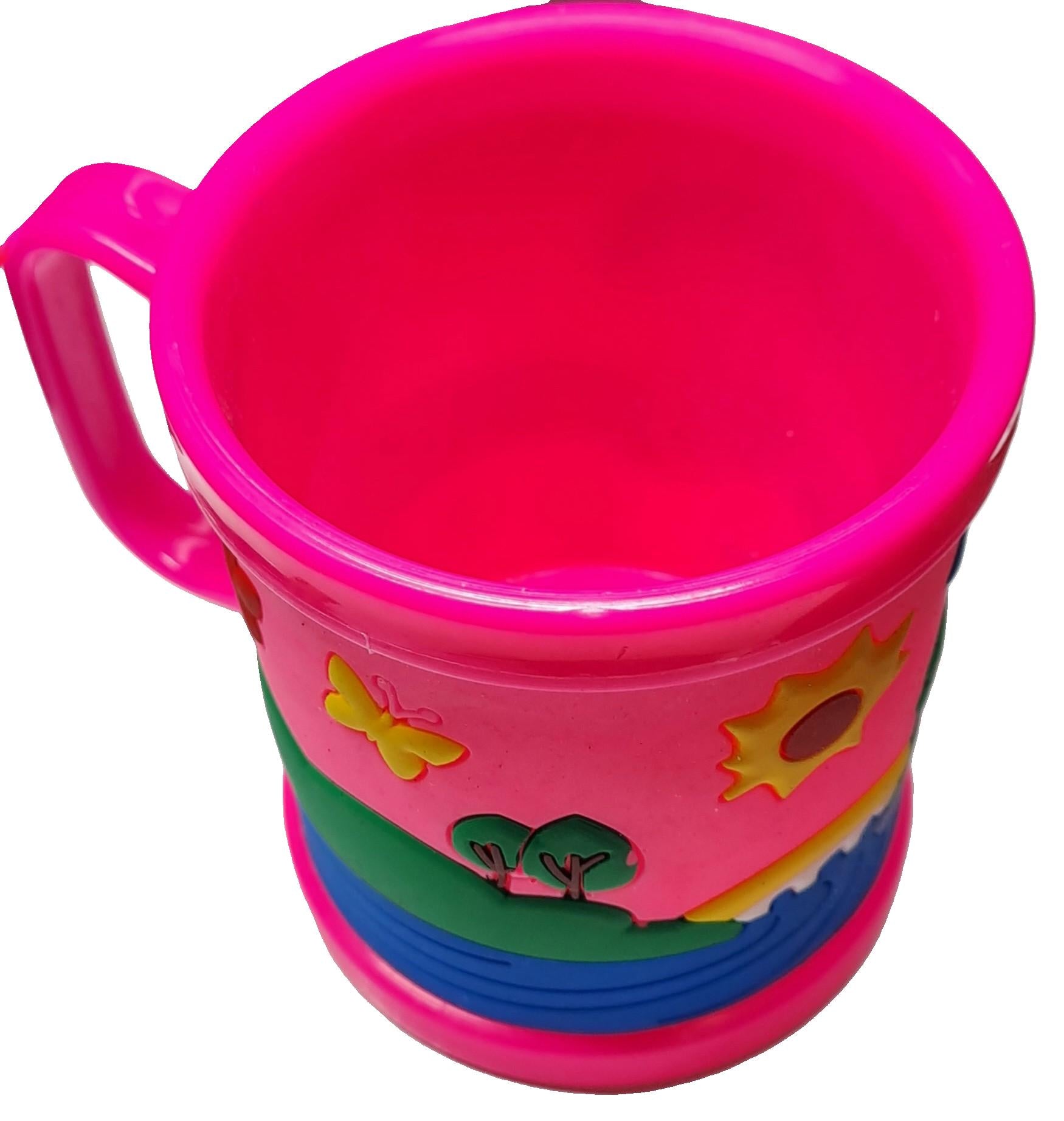 Dora Pink 3D Rubber Print Embossed (Unbreakable) Plastic Mug for Milk/Juice