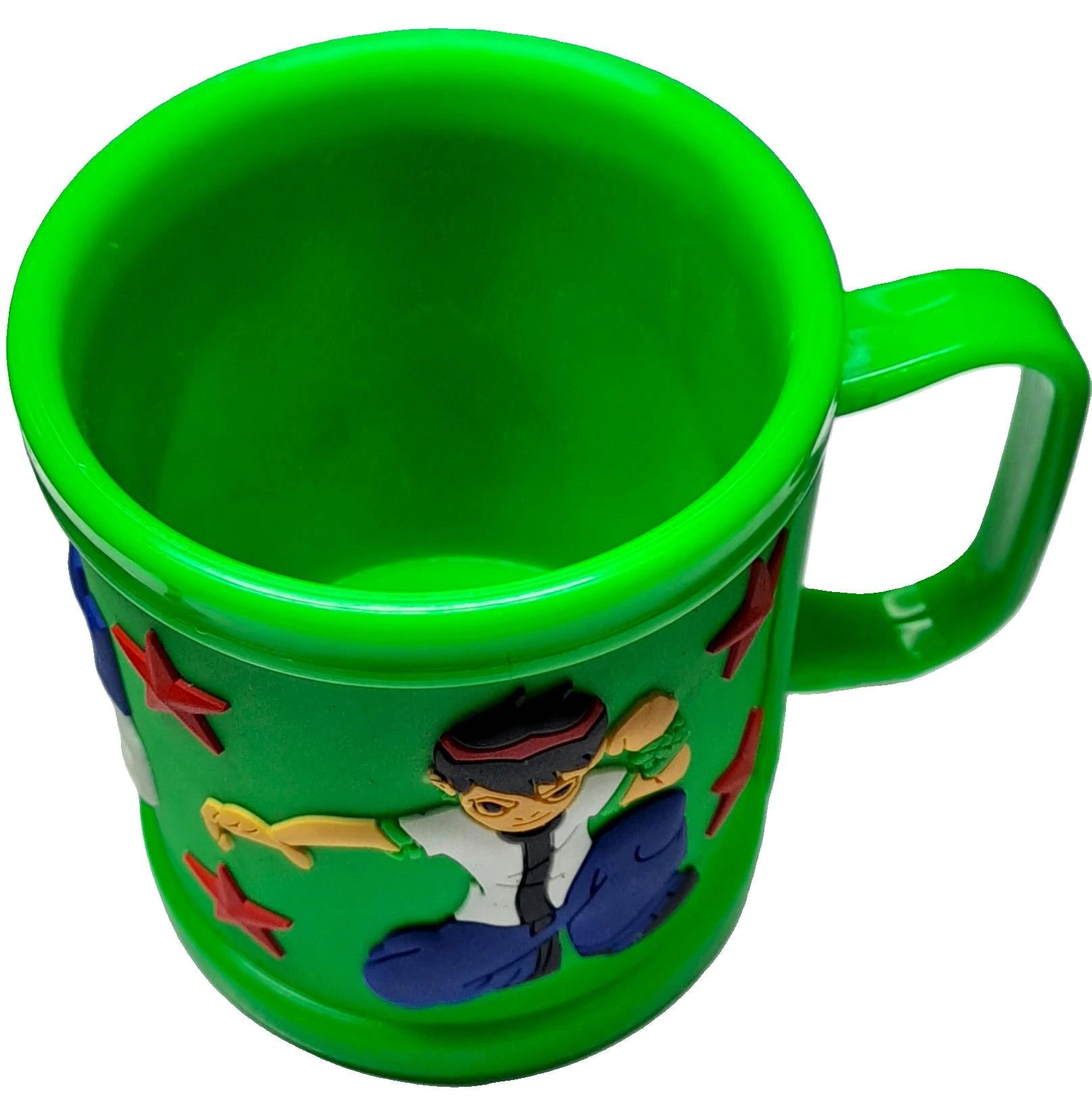 BEN10 Green 3D Rubber Print Embossed (Unbreakable) Plastic Mug for Milk/Juice