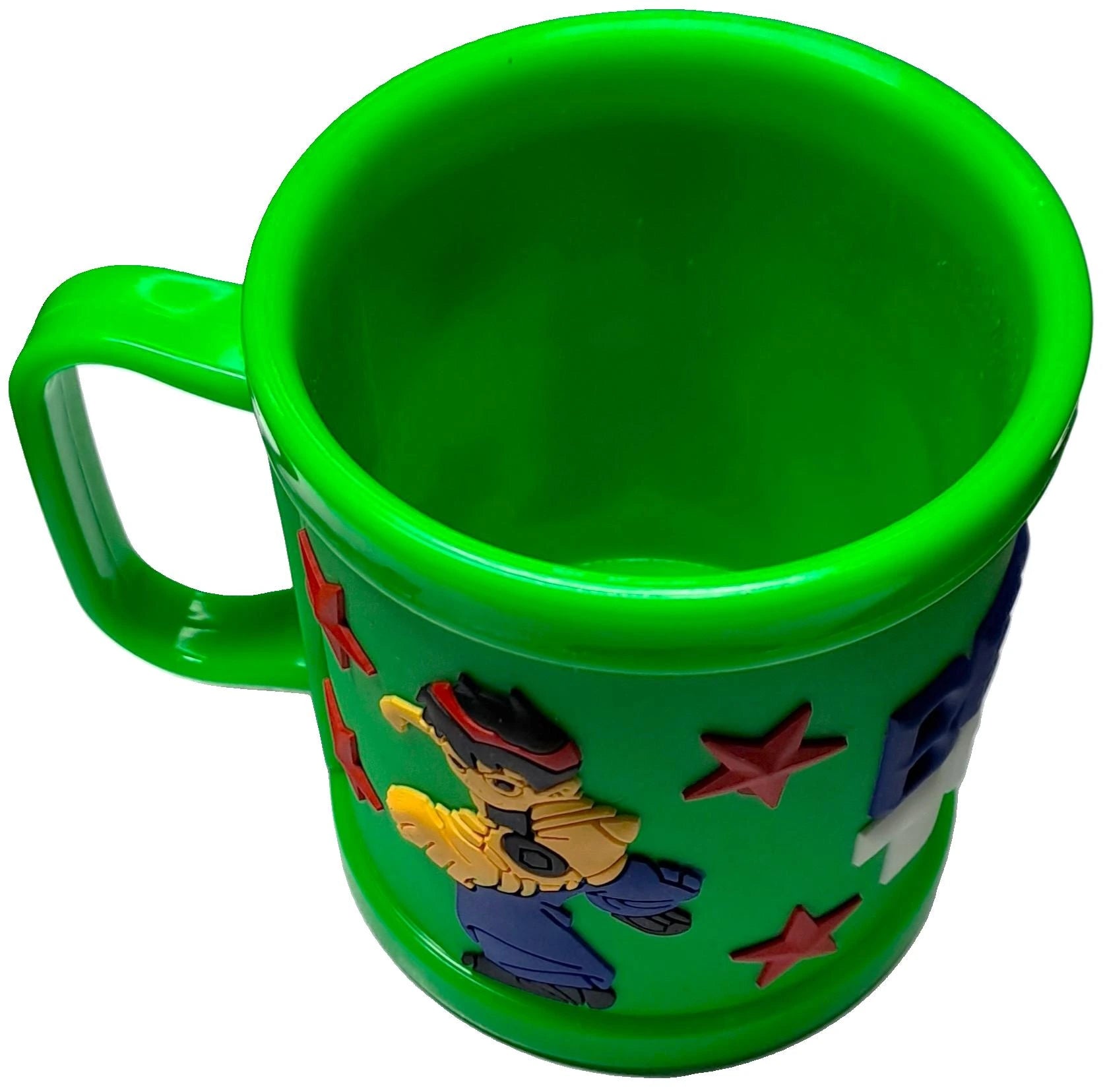 BEN10 Green 3D Rubber Print Embossed (Unbreakable) Plastic Mug for Milk/Juice