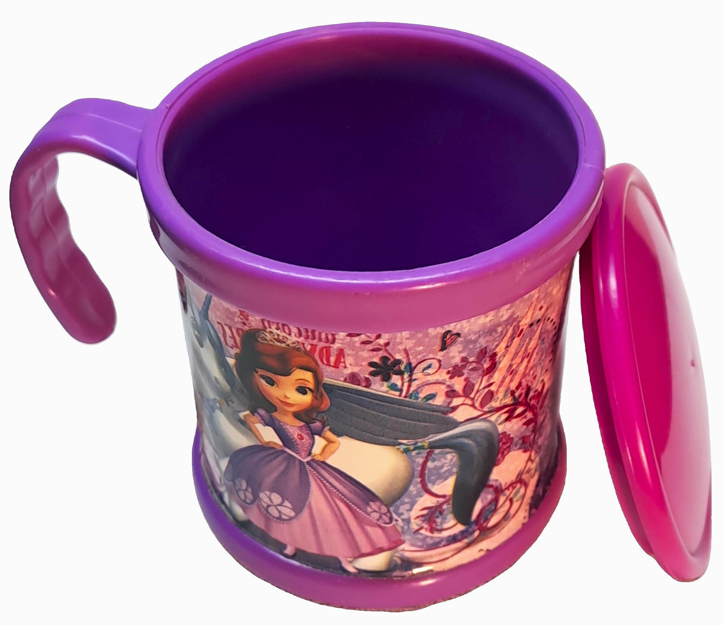 Frozen Purple Printed (Unbreakable) Plastic Mug with Lit for Milk/Juice