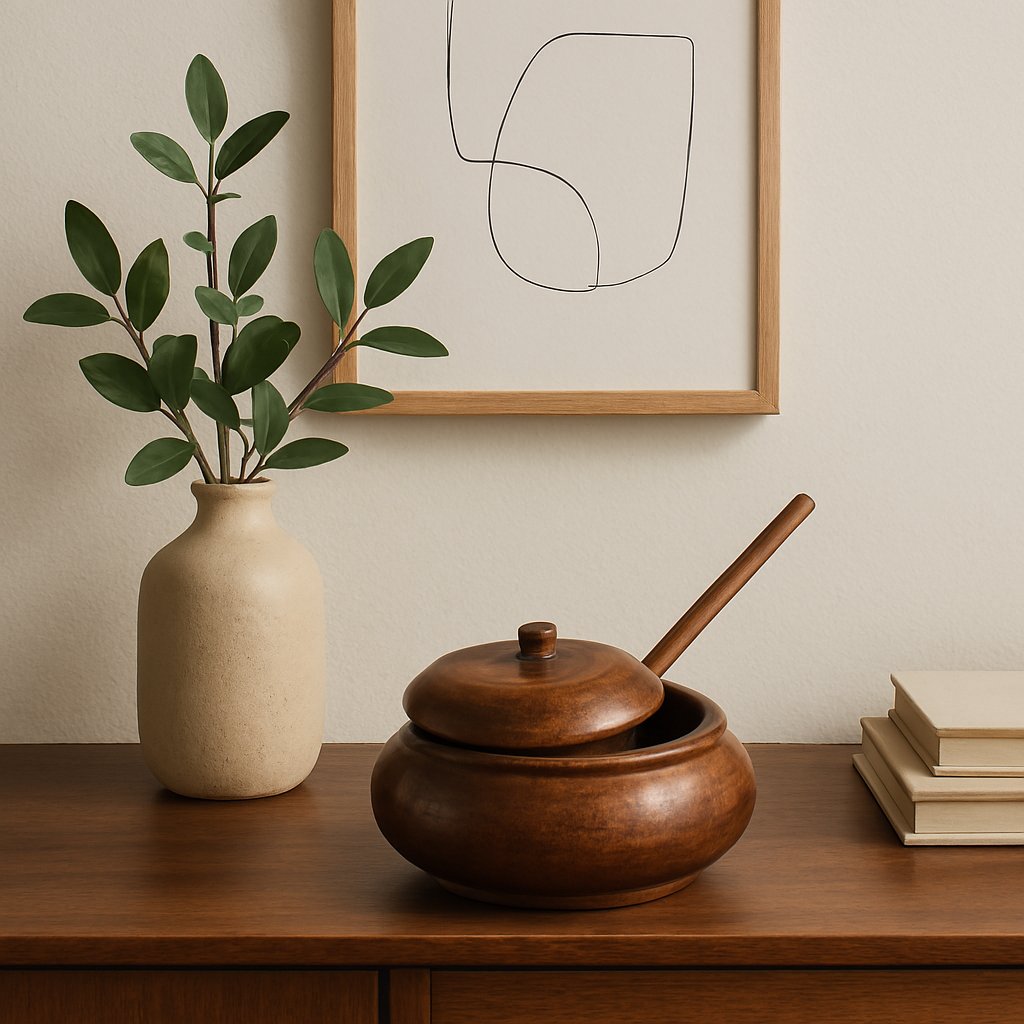 Antique Design Wooden Sugar Pot