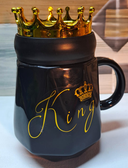Black Ceramics Coffee Mug (King Crown Lit)