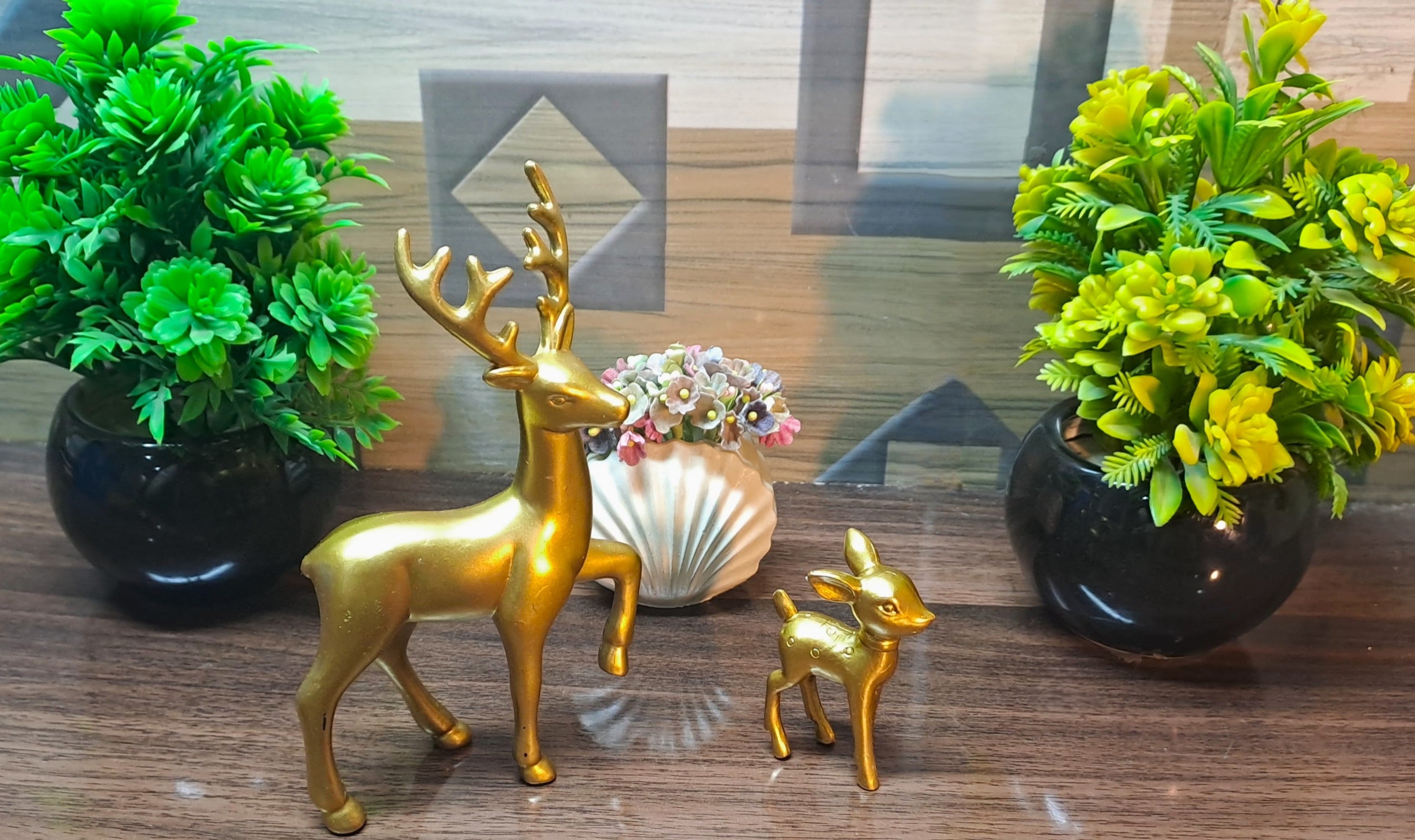 Golden Cute Deer Mother & Child (2 Pieces in Set)
