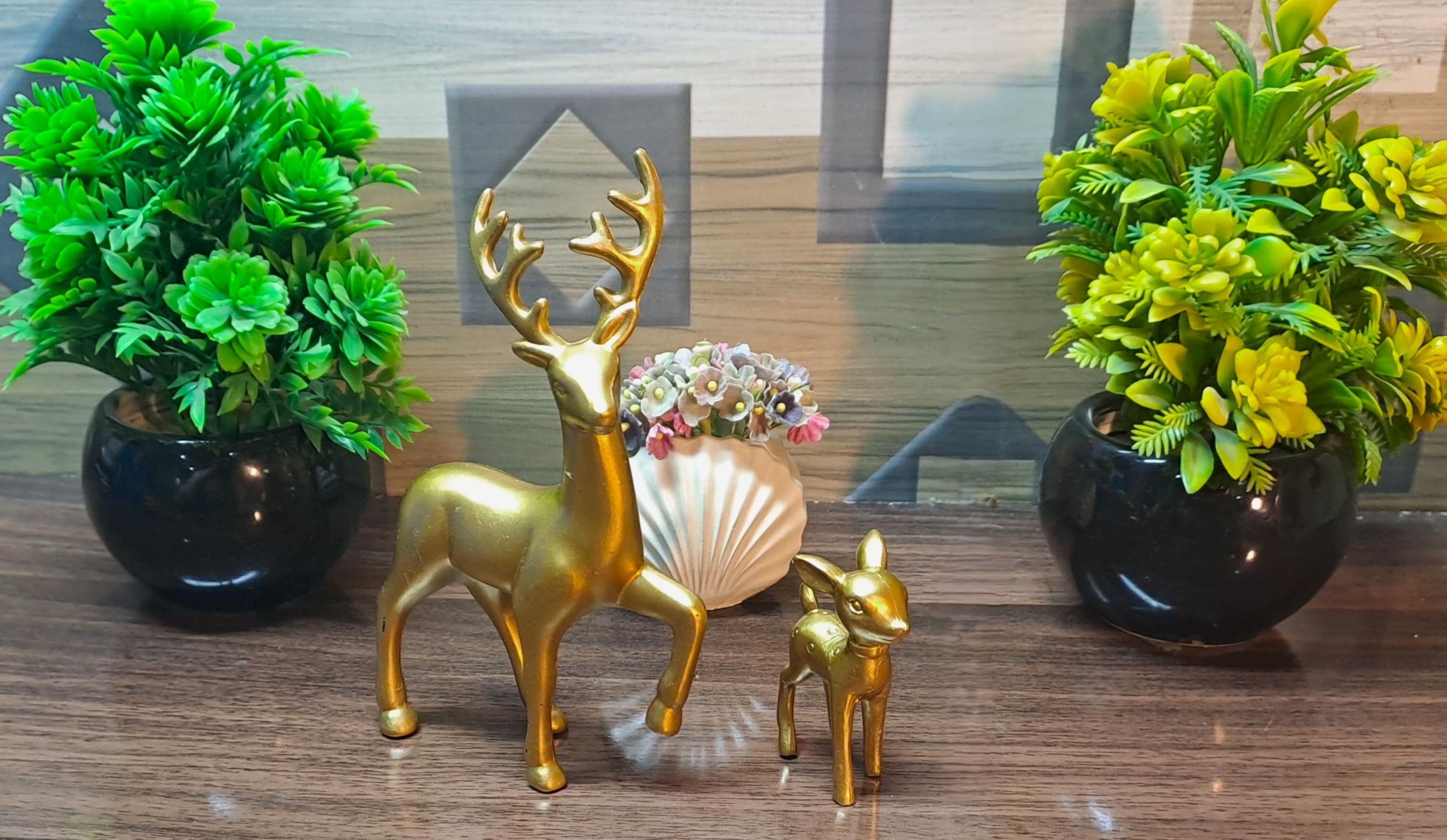 Golden Cute Deer Mother & Child (2 Pieces in Set)