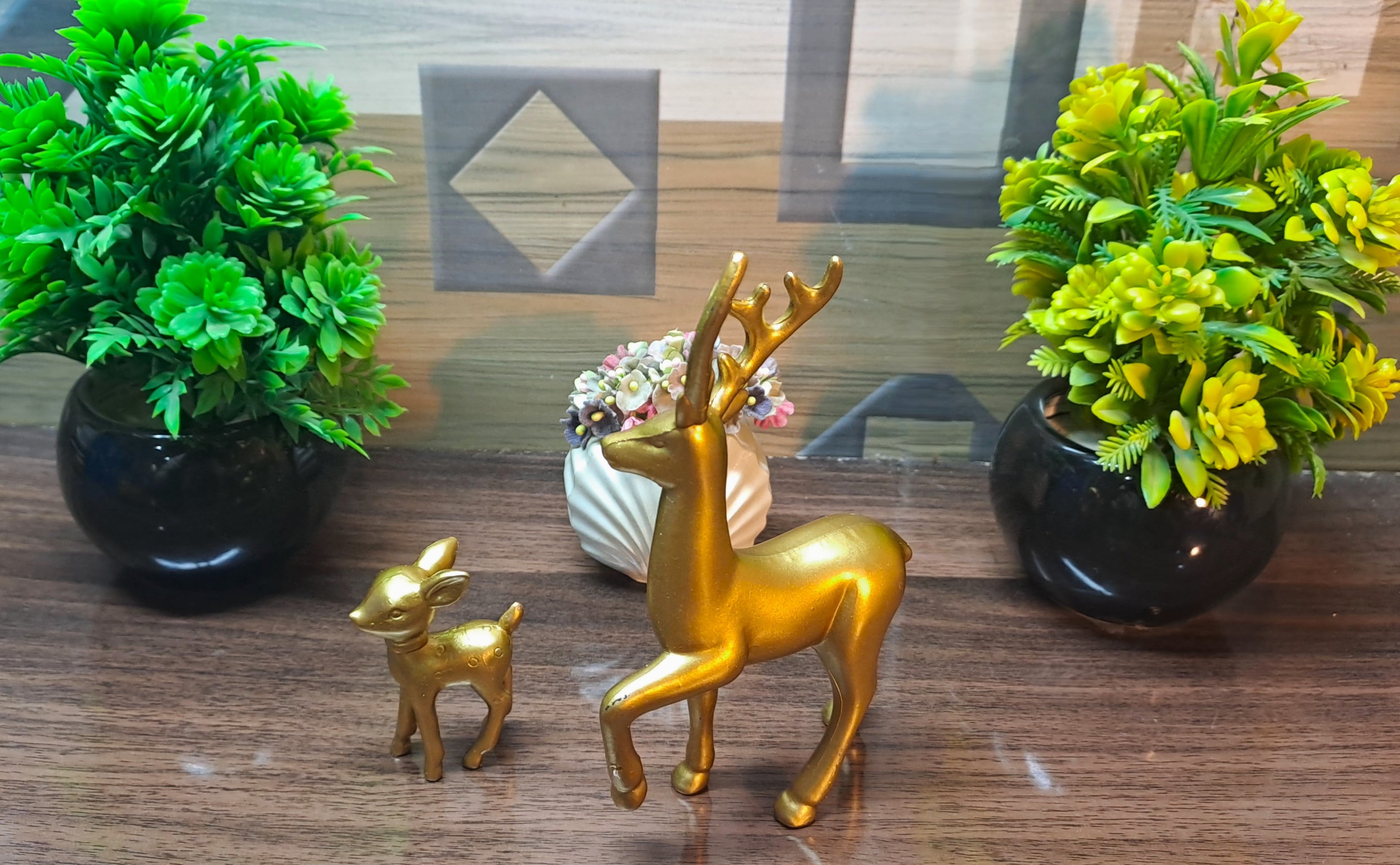 Golden Cute Deer Mother & Child (2 Pieces in Set)