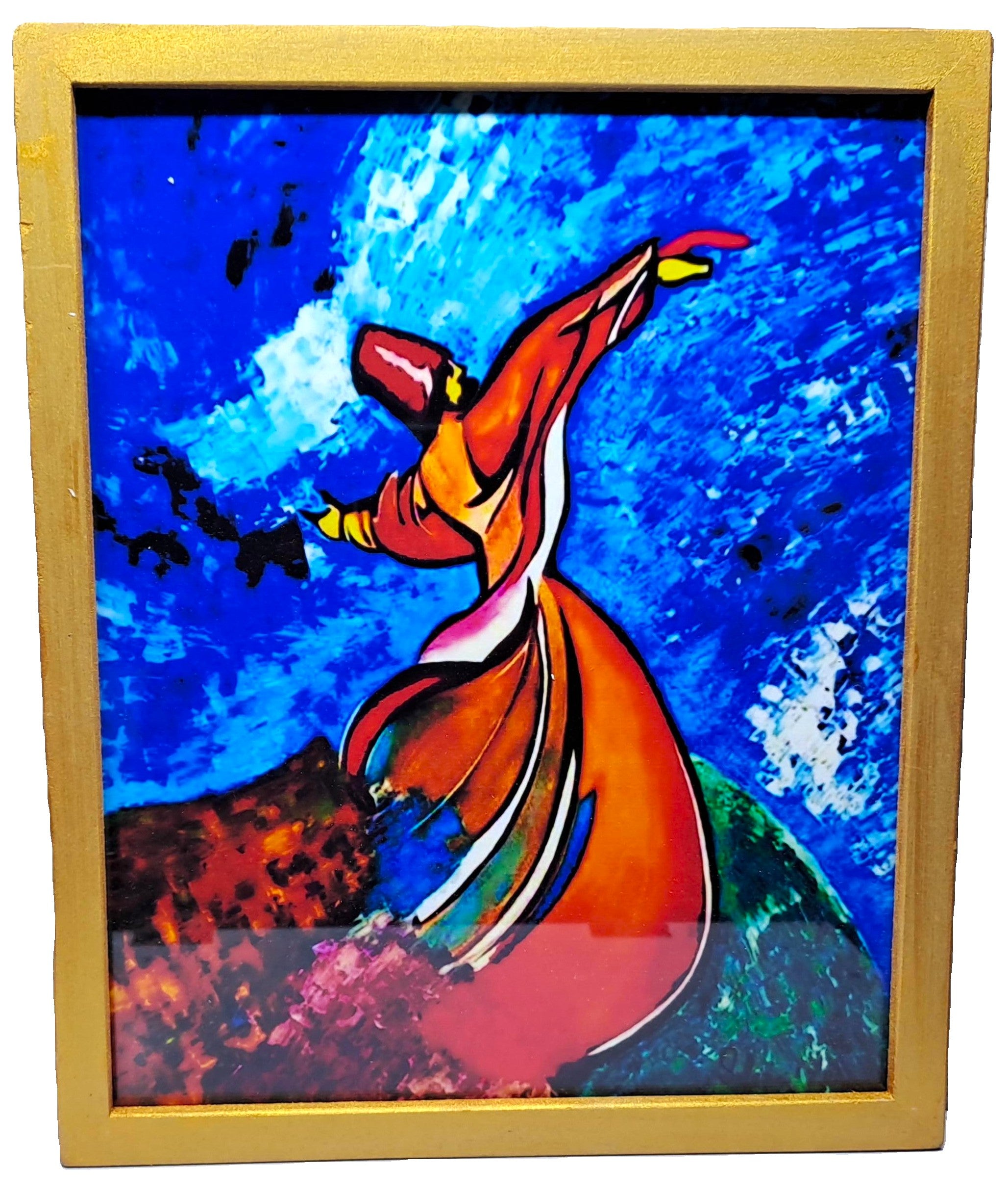 Wooden Wall Hanging Photo Frame with Glass at Front (Sufi Art)