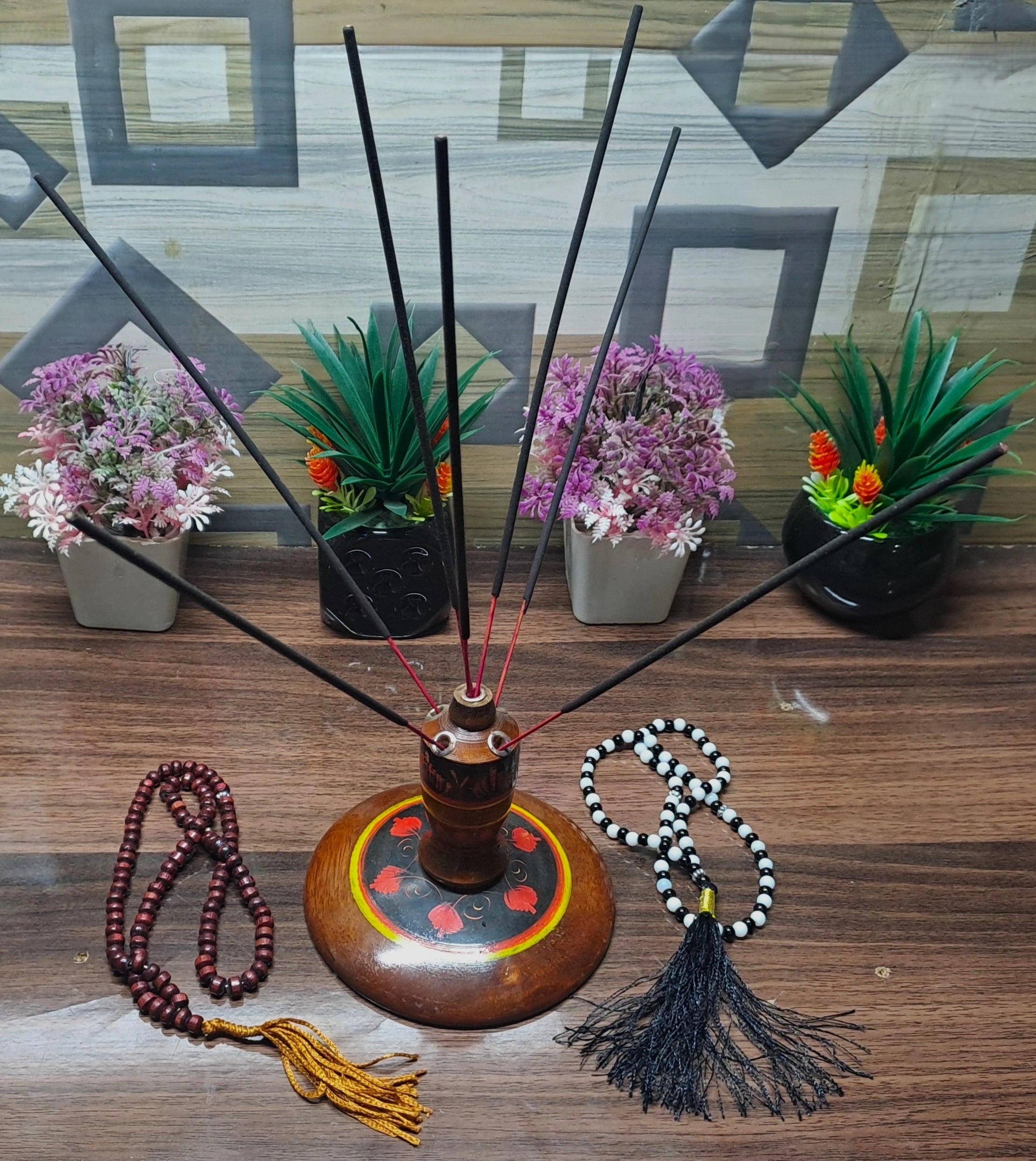 Hand Made Wooden Painted / Nakshi Agarbatti Stand