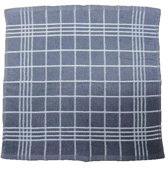 2-PCS Grey Kitchen Towels Set (01 Yarn Dyed Check Towel & 01 Plain Dyed Towel)