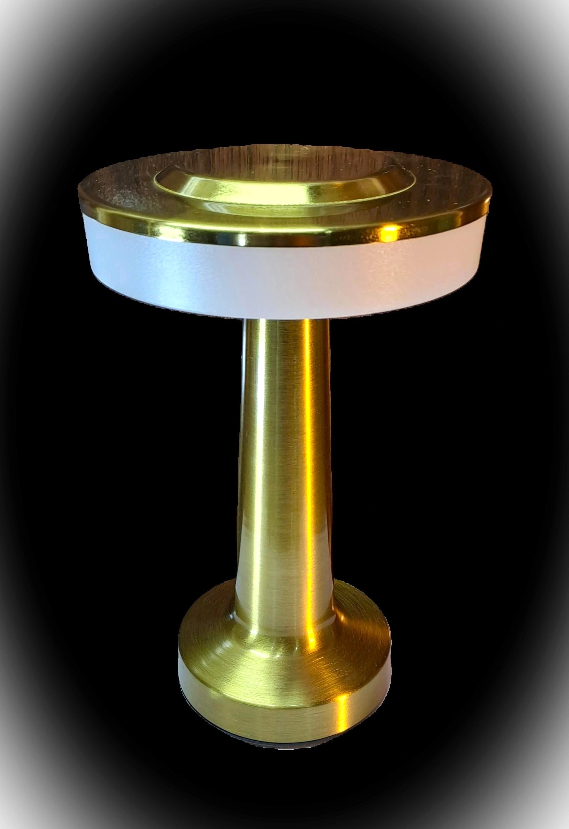 Golden LED Desk Lamp – 3 Light Colours, Portable, Rechargeable, Touch Sensor