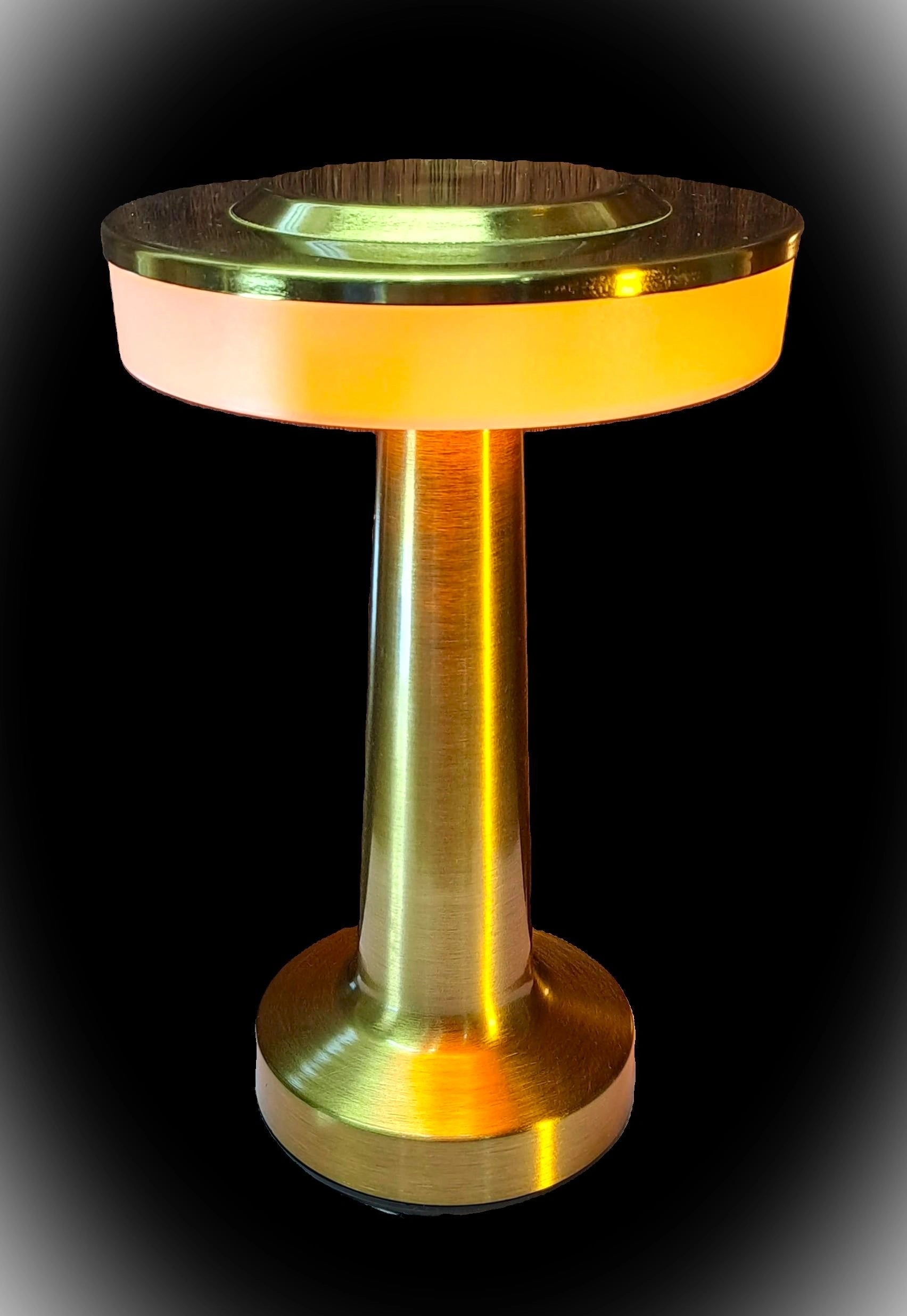 Golden LED Desk Lamp – 3 Light Colours, Portable, Rechargeable, Touch Sensor