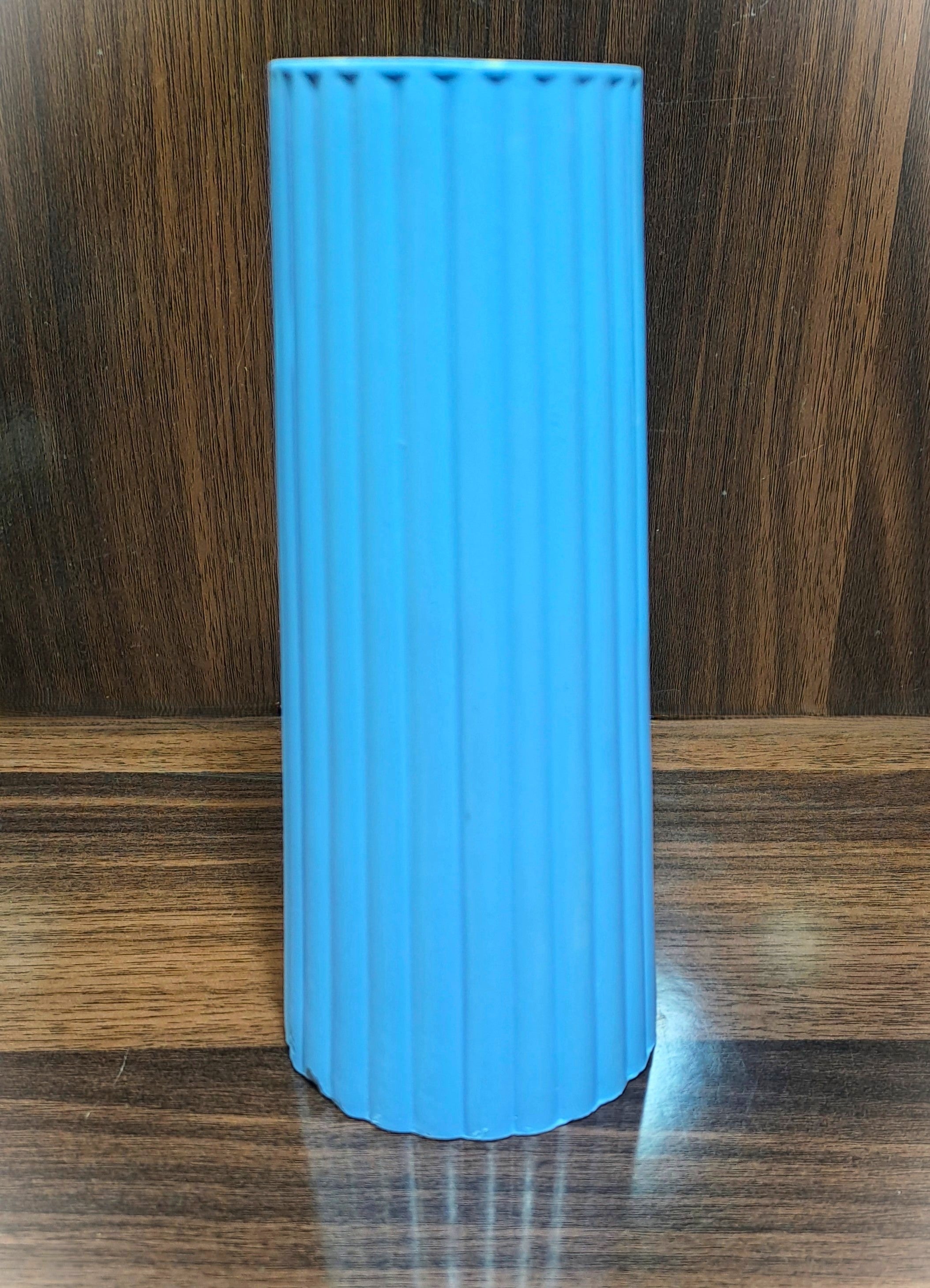 Aesthetic Ceramic Vase (Blue) with Bunch of Multi Colour flowers