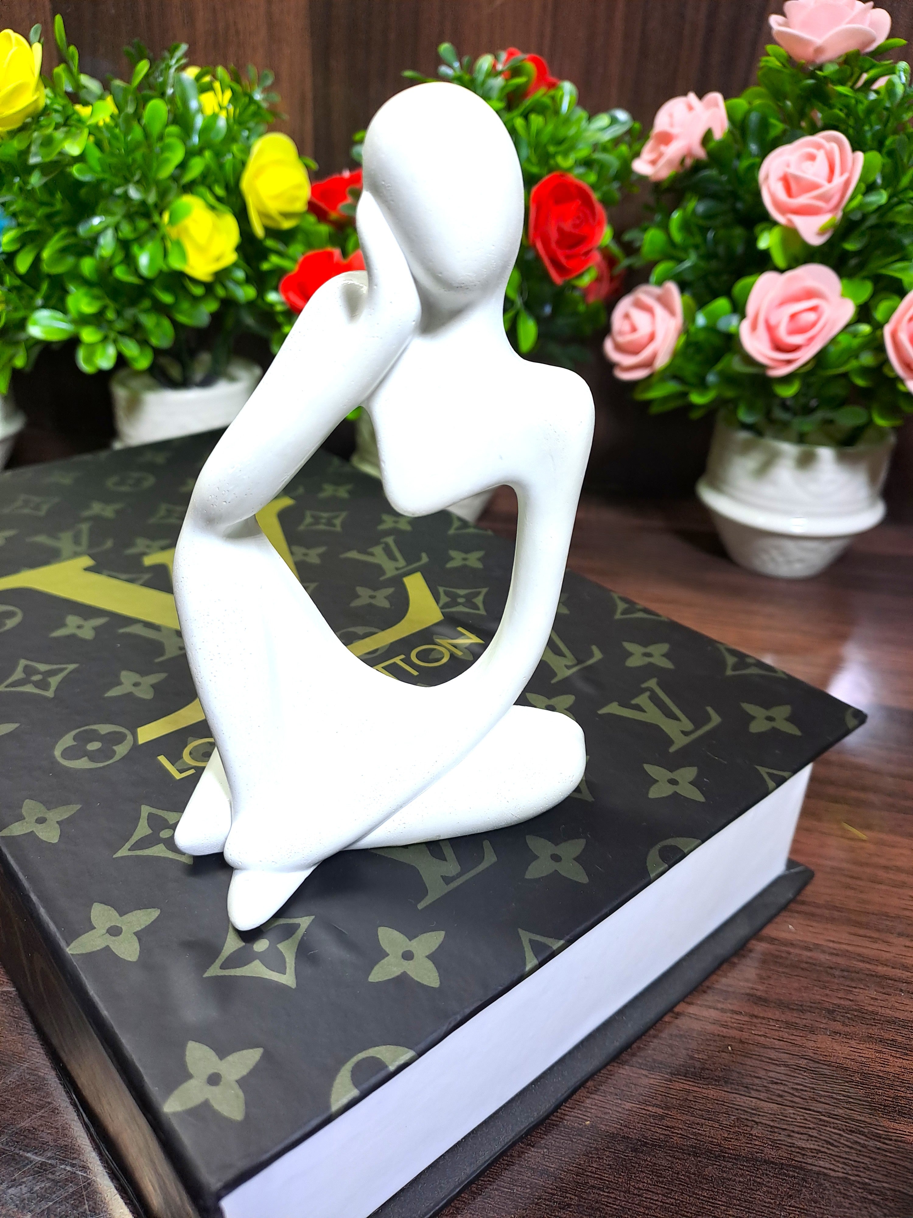 White Abstract Thinking Statue