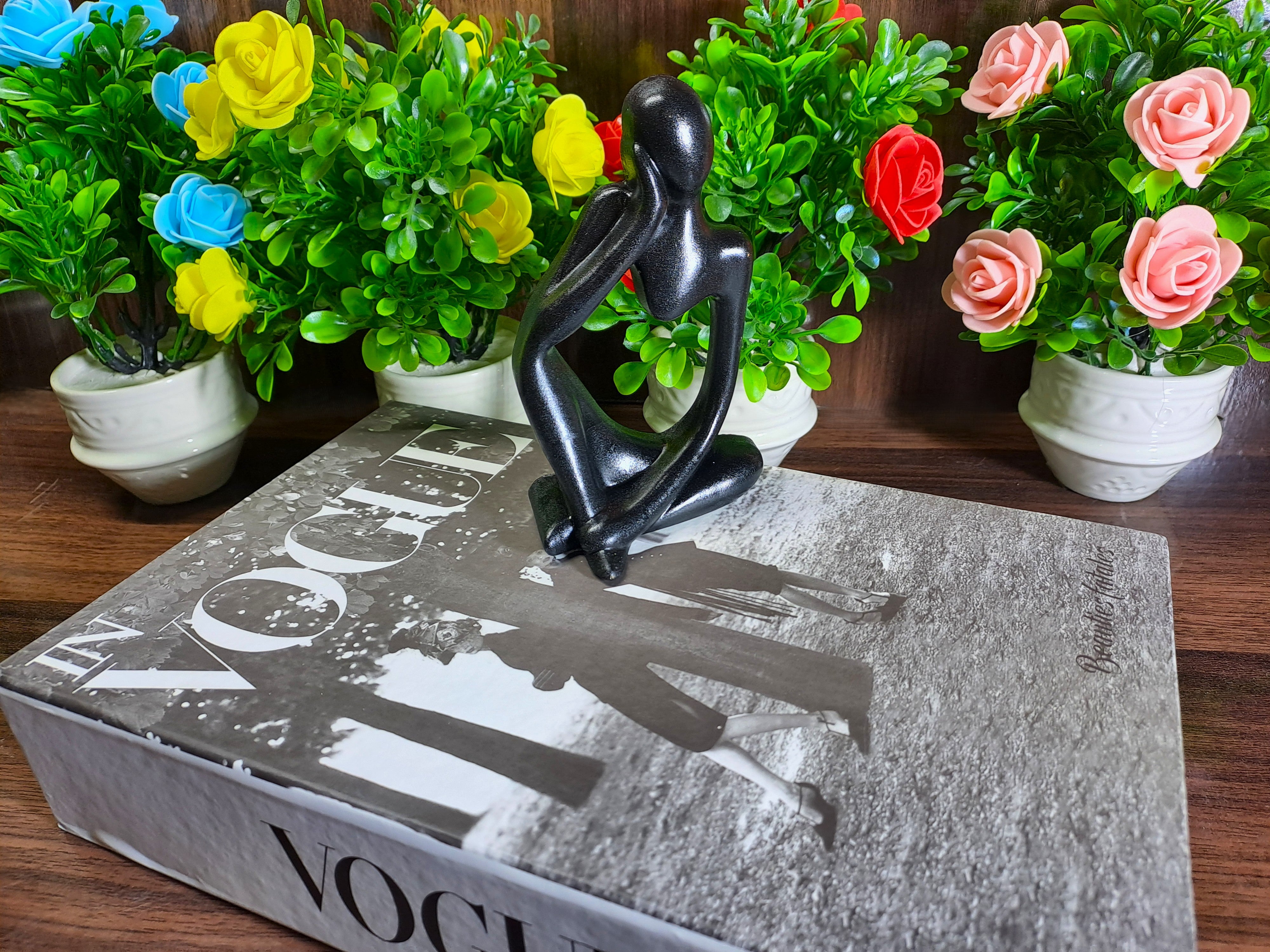 Black Abstract Thinking Statue