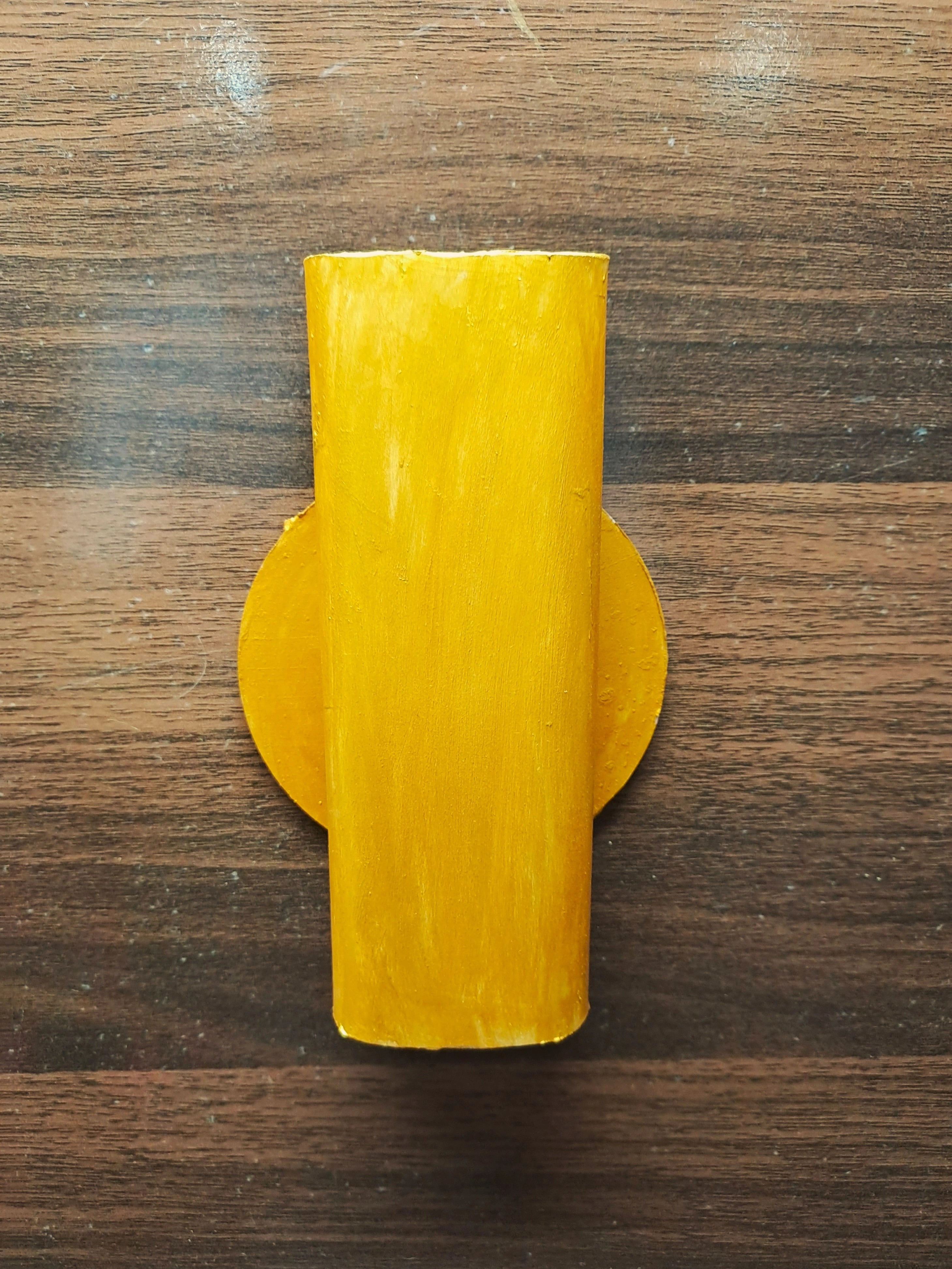 Golden Plastic Hanging Vase with artificial Pink flowers Bunch